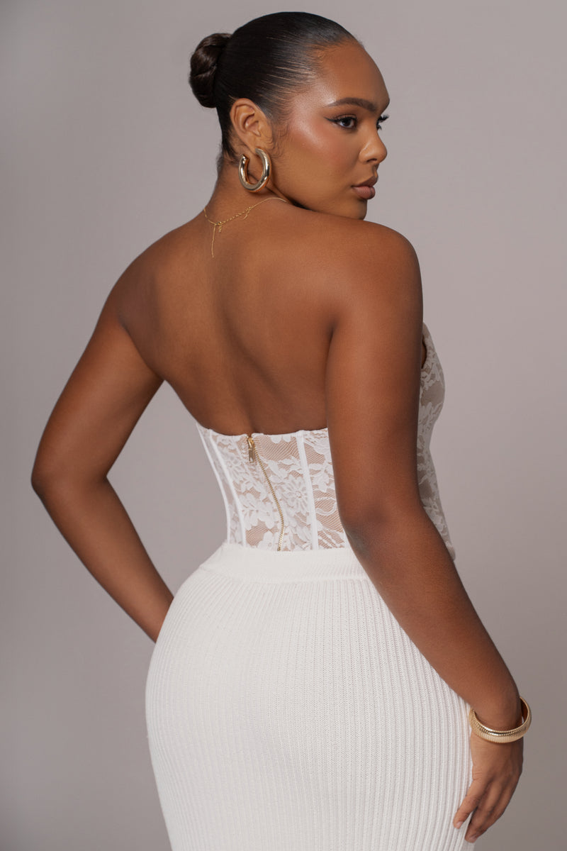 Robe en dentelle blanche Rosemere