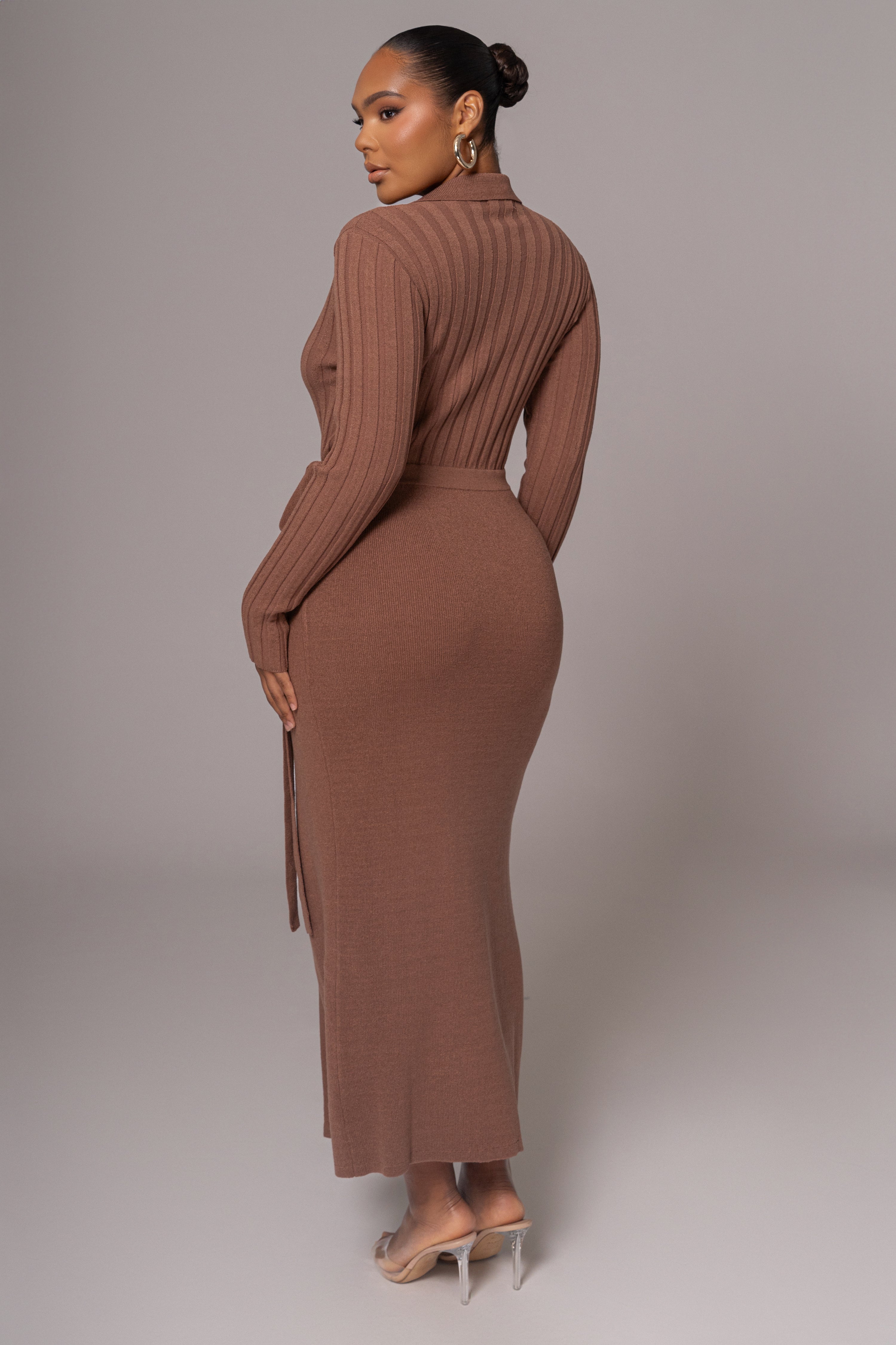 Chocolate Emma Knit Maxi Dress