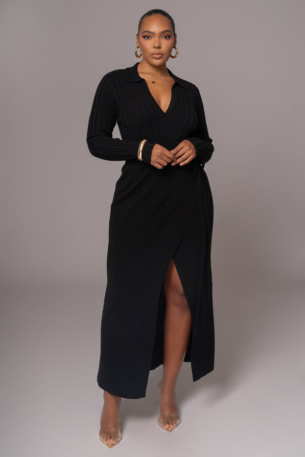 Black Emma Knit Maxi Dress