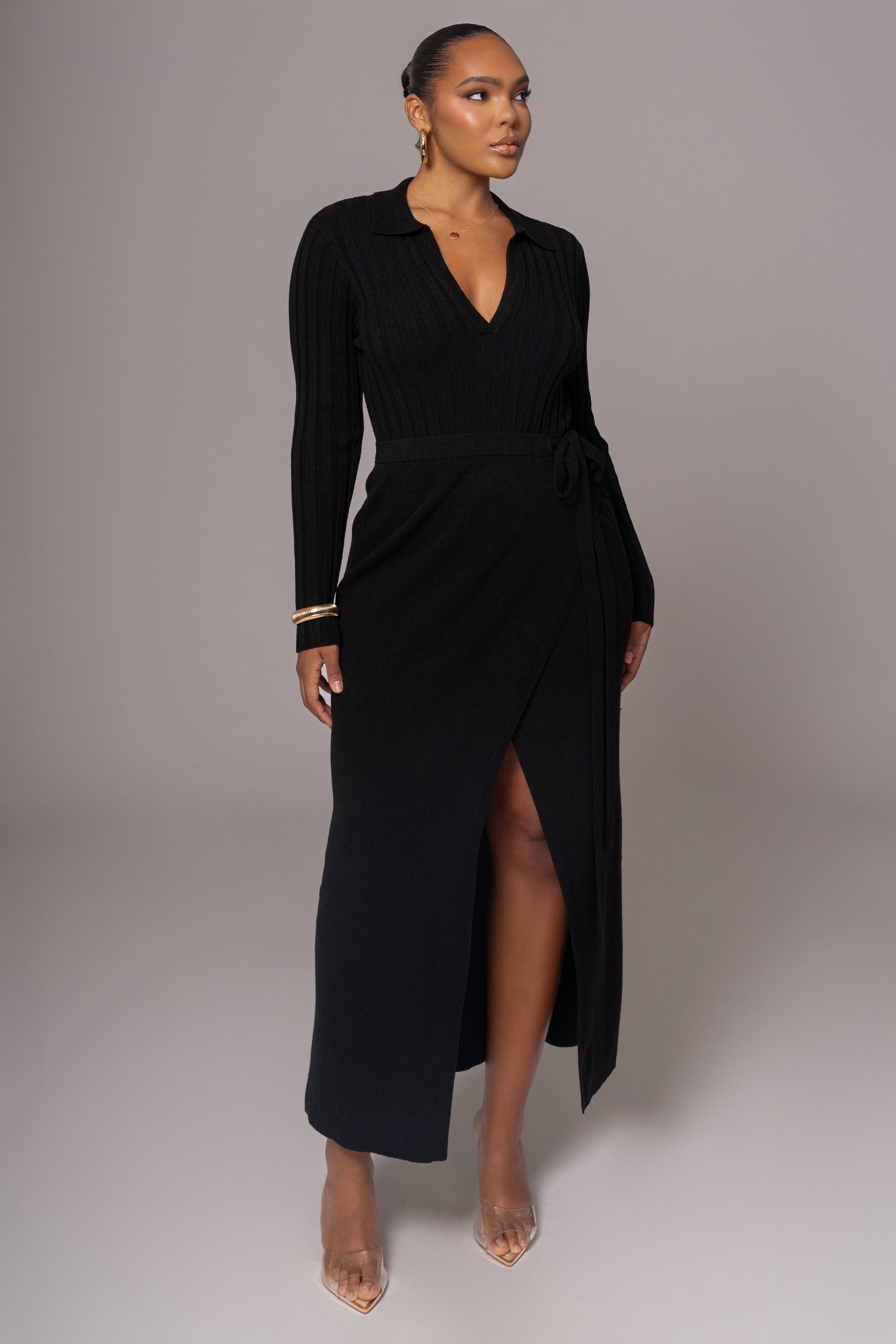 Black Emma Knit Maxi Dress