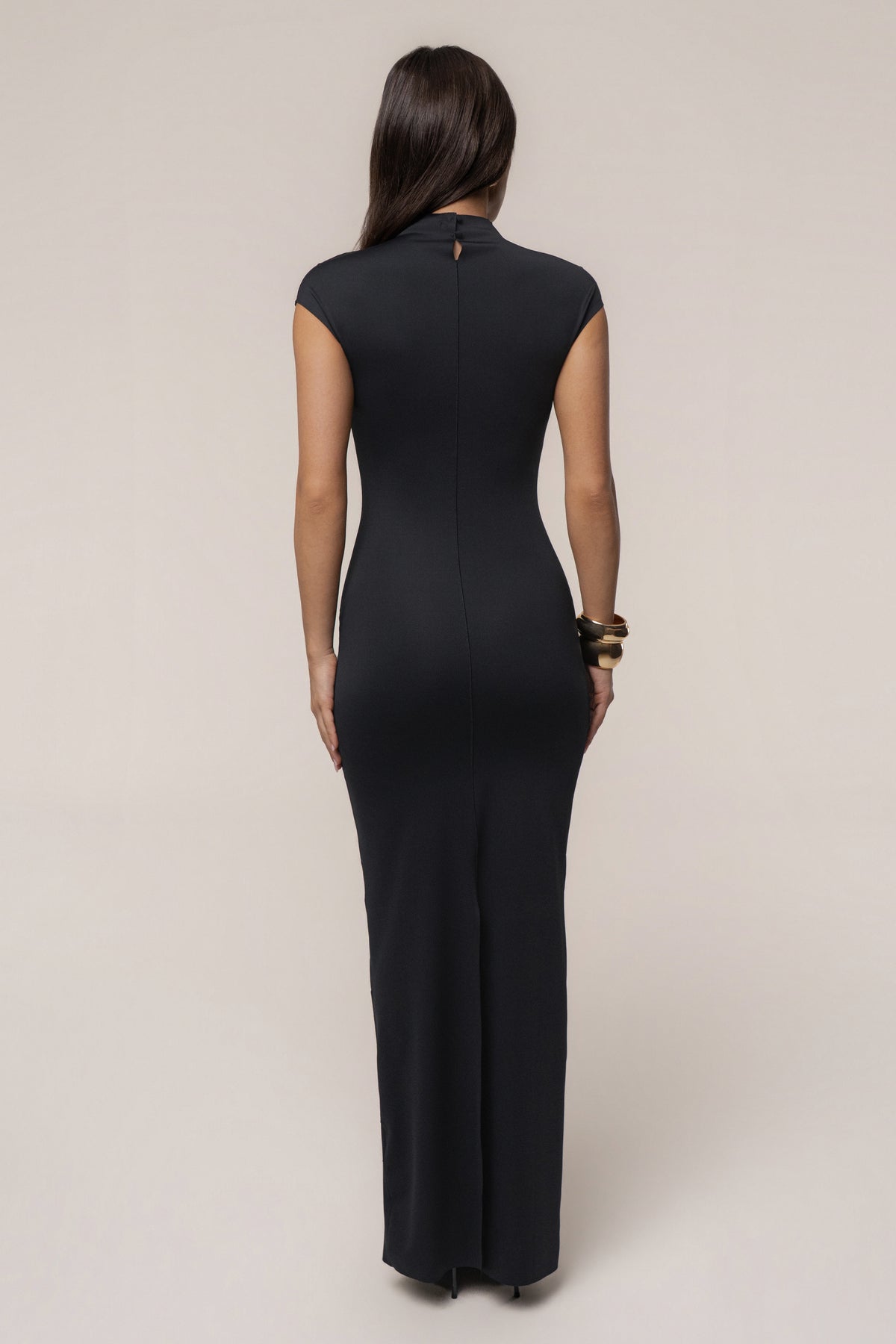 Black Margot Mock Neck Dress