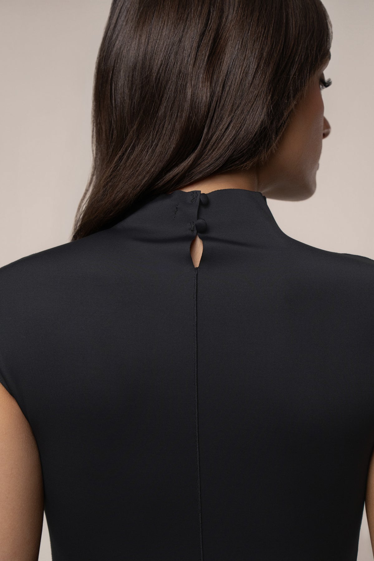 Black Margot Mock Neck Dress