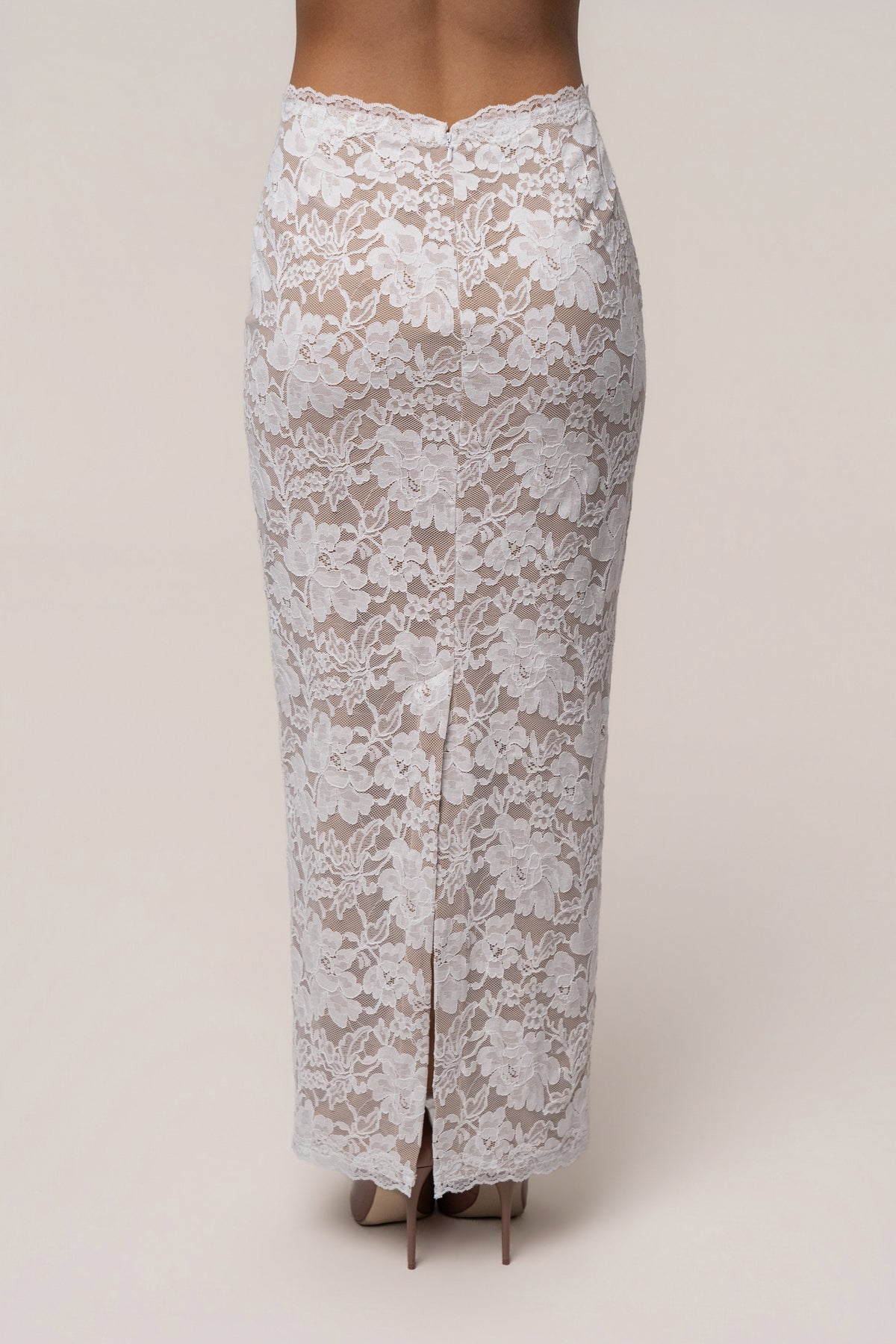 White Timeless Love Lace Maxi Skirt - JLUXLABEL