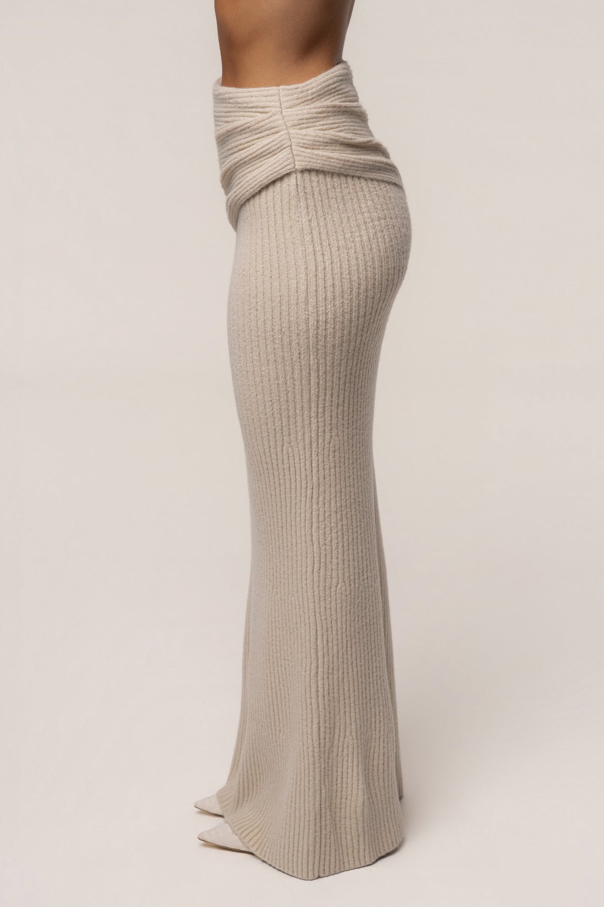 Cream Retreat Ribbed Maxi Skirt - JLUXLABEL