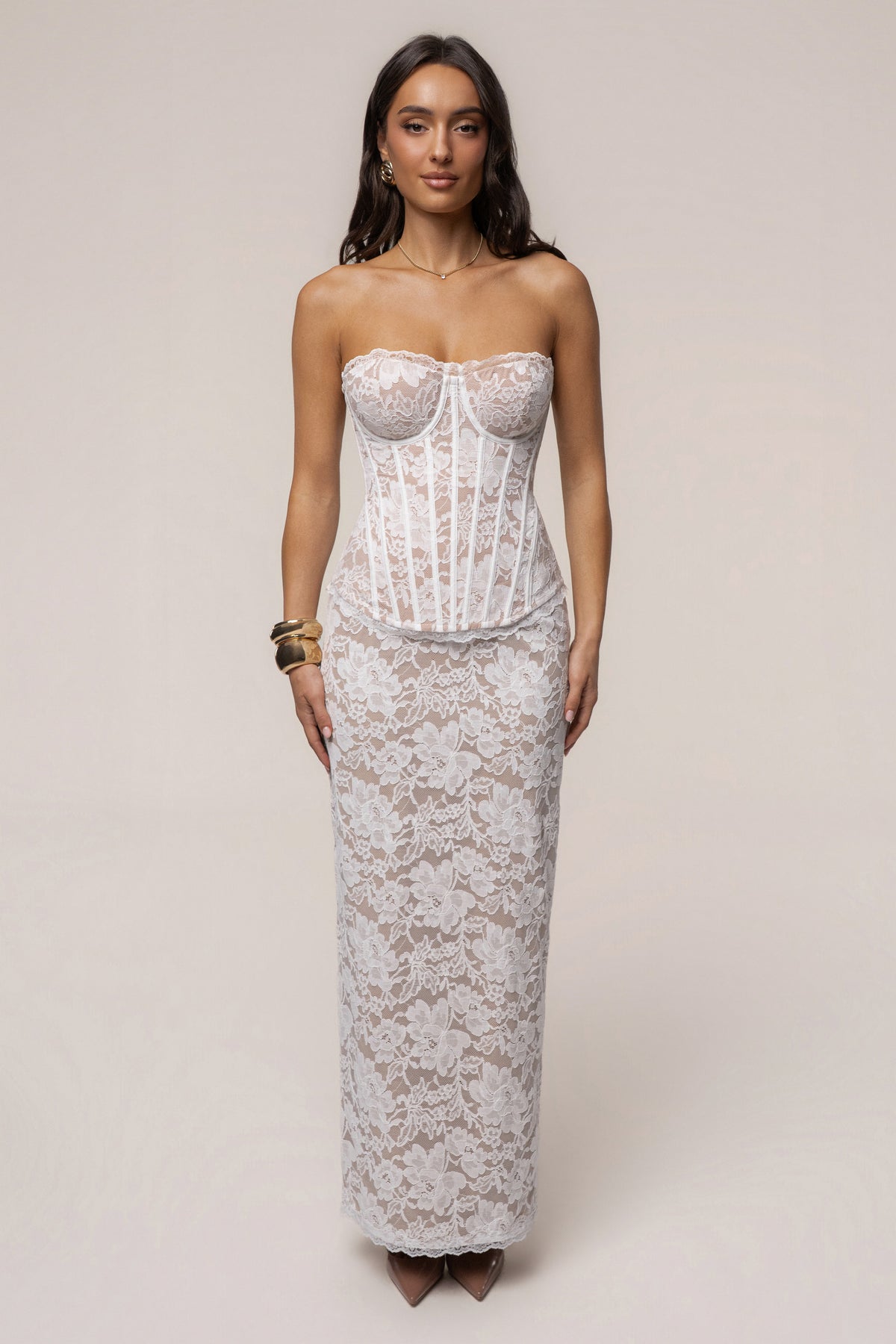White Timeless Love Lace Maxi Skirt - JLUXLABEL