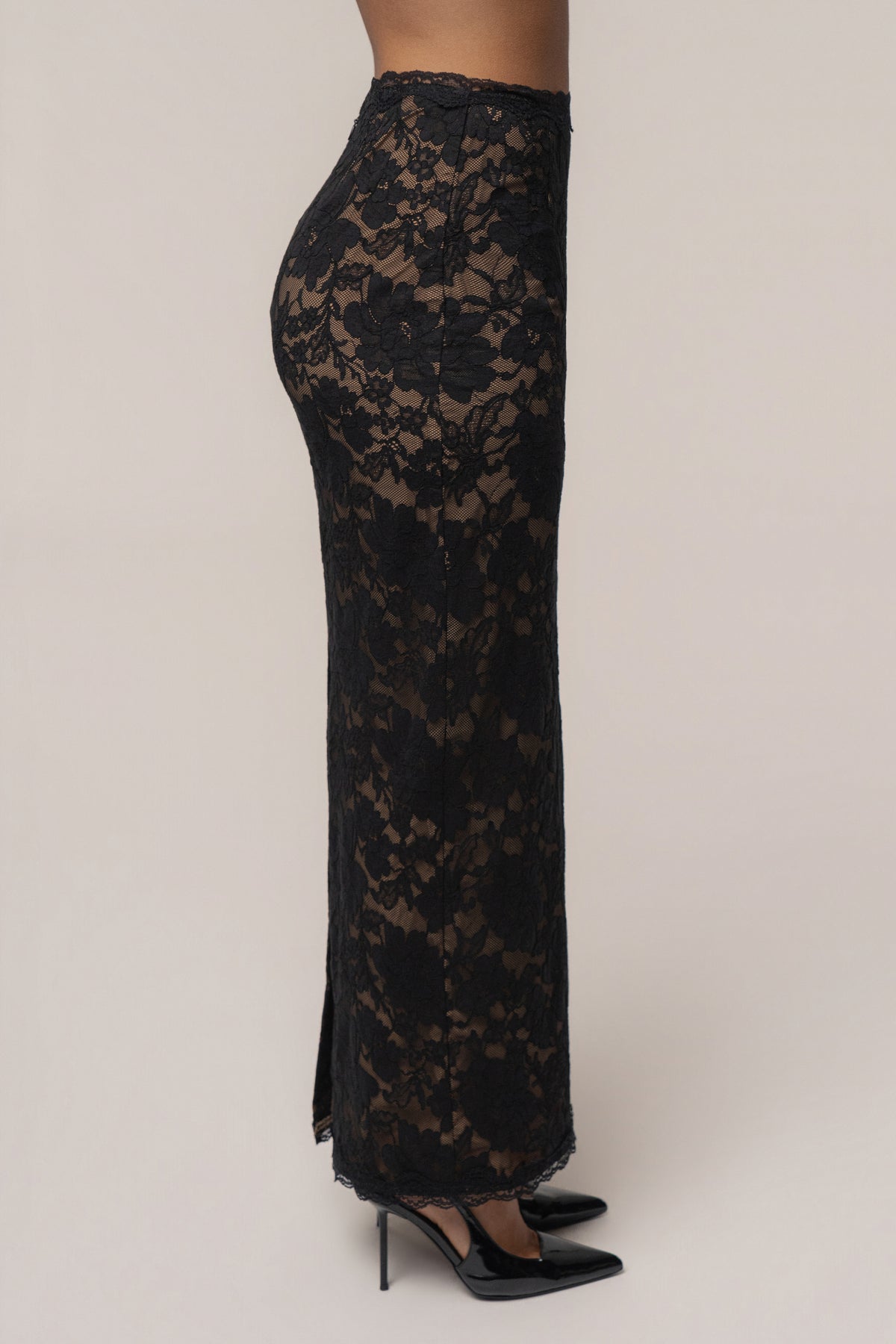 Black Timeless Love Lace Maxi Skirt - JLUXLABEL