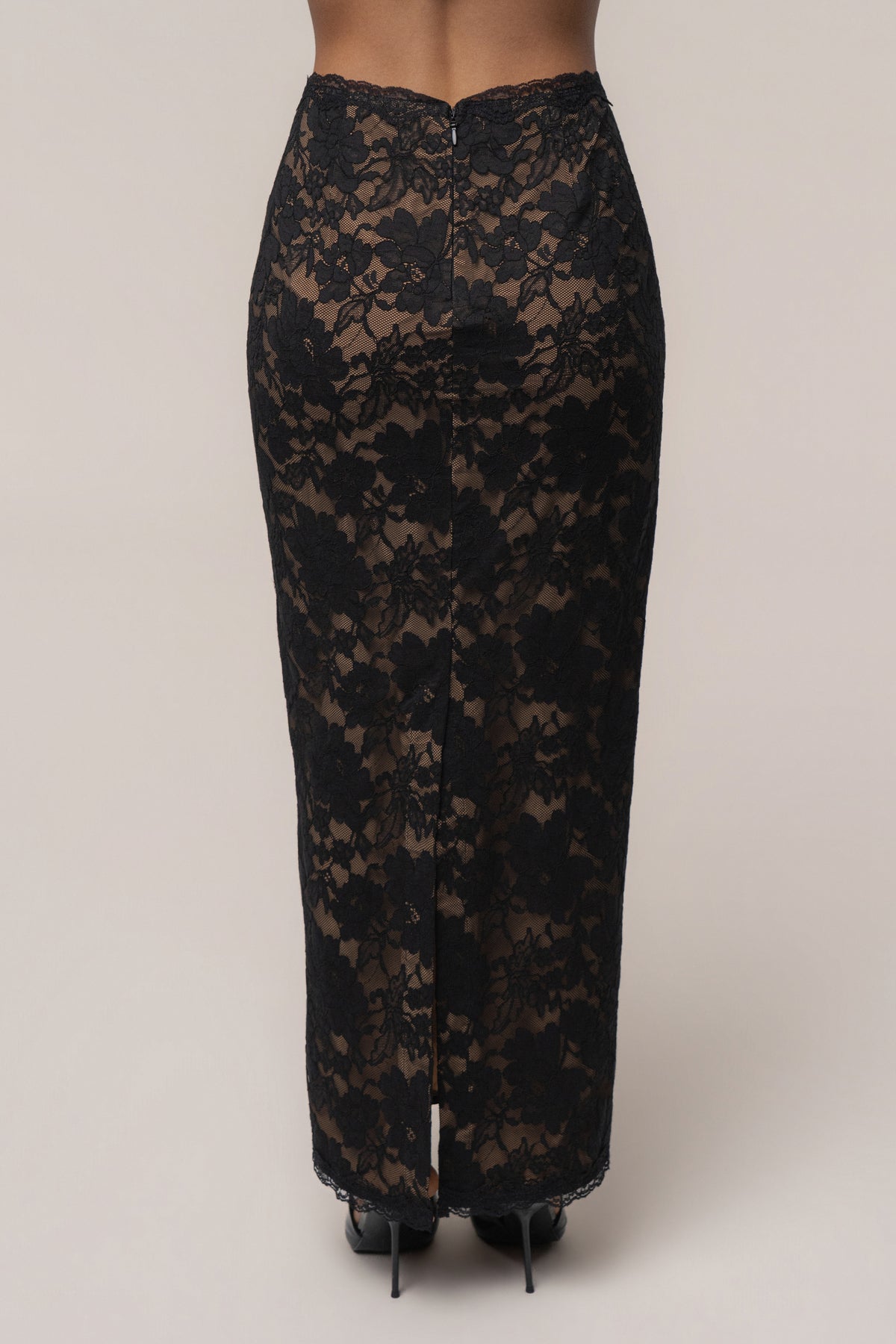 Black Timeless Love Lace Maxi Skirt - JLUXLABEL