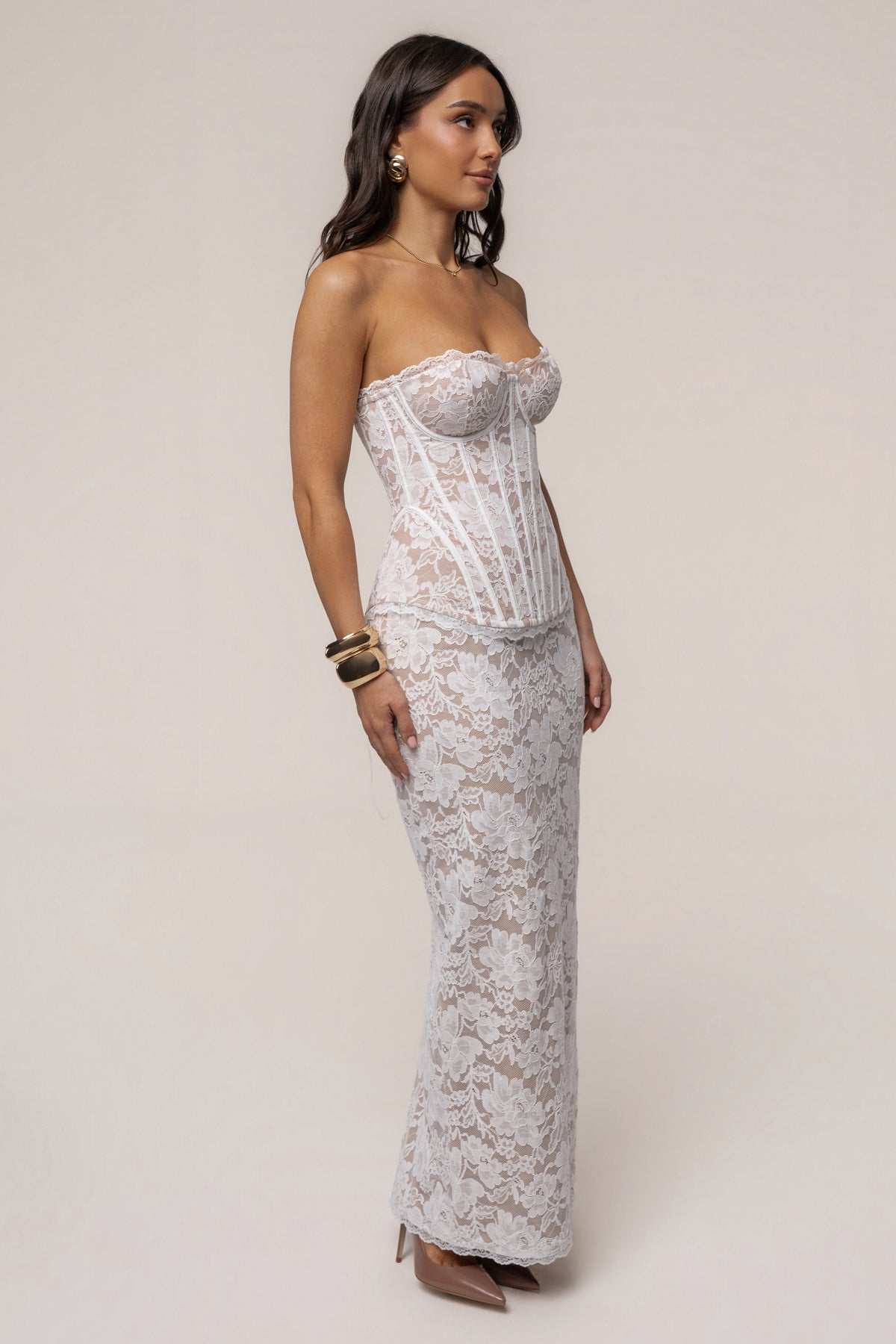 White Timeless Love Lace Corset - JLUXLABEL