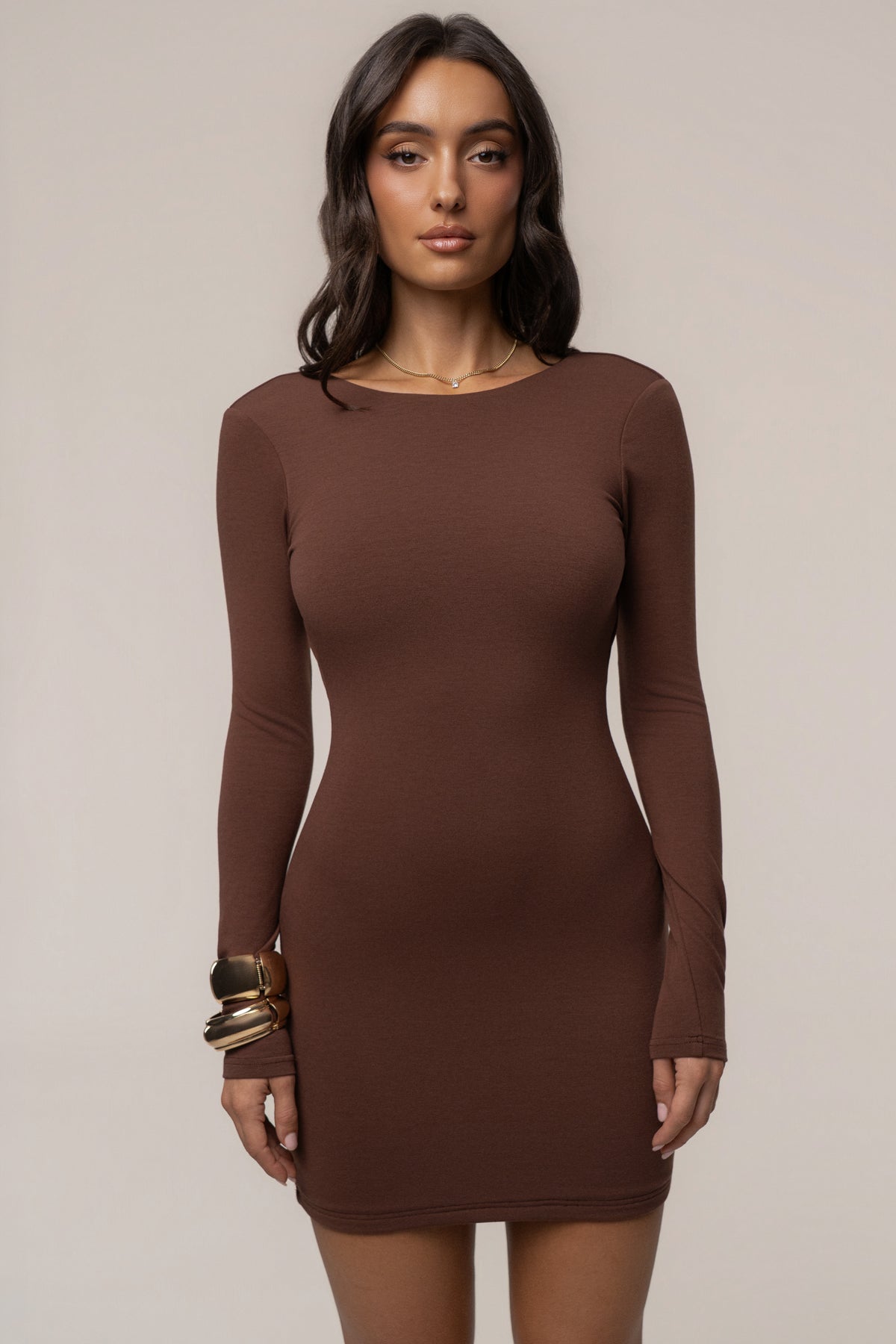 Brown The Reveal Mini Dress
