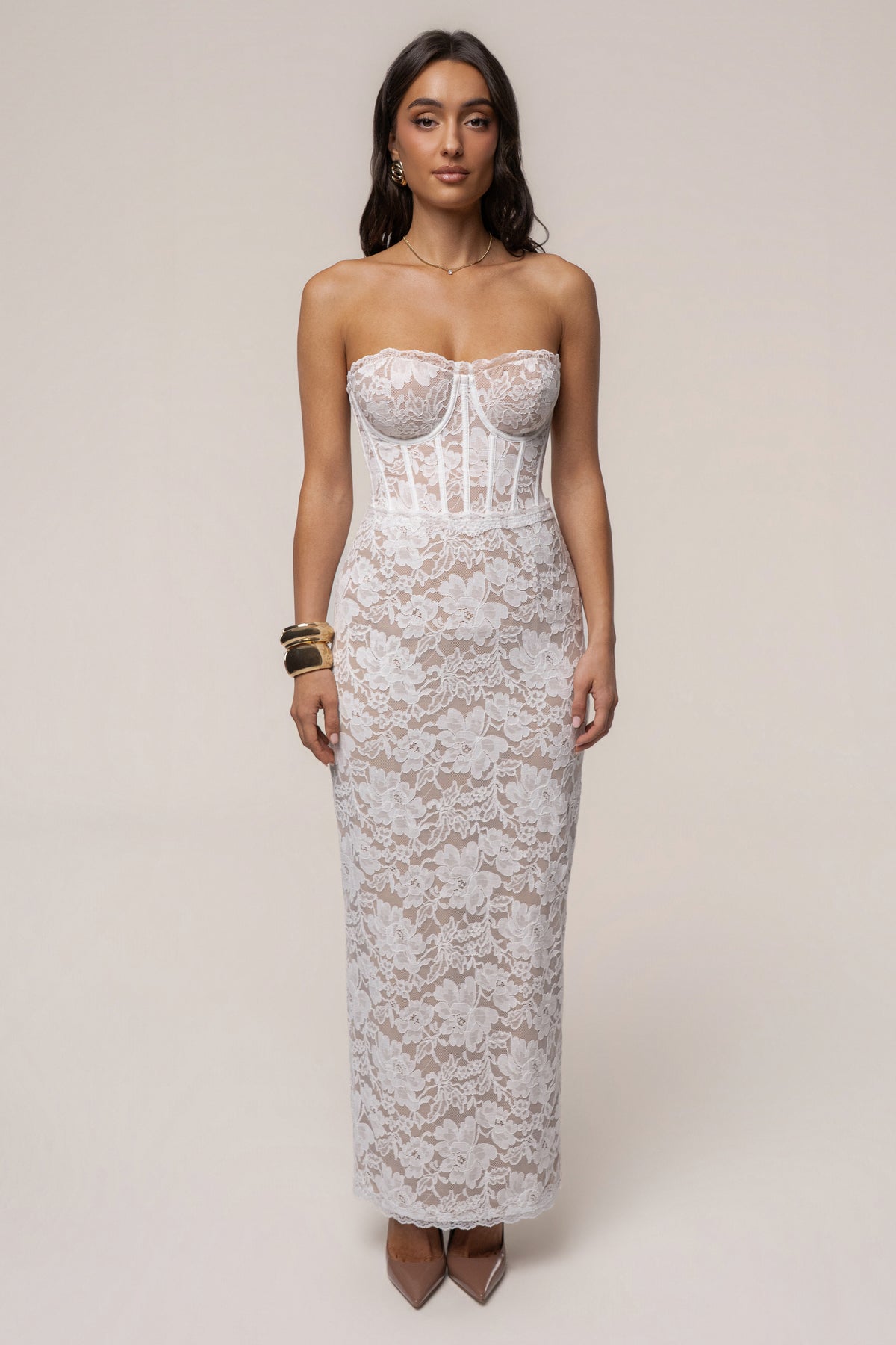 White Timeless Love Lace Maxi Skirt - JLUXLABEL