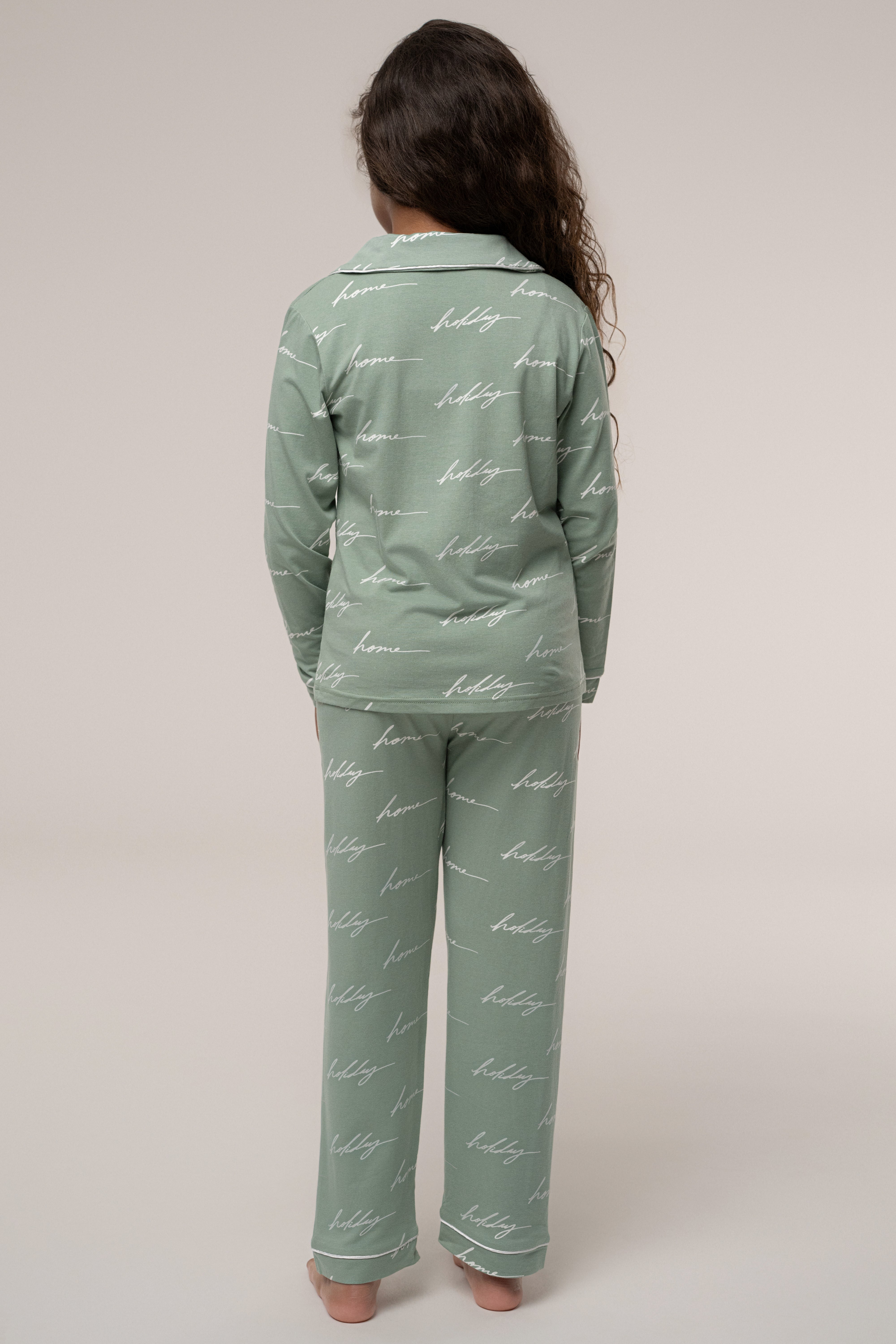 Sage Home For The Holidays Kids Pajama Set - JLUXLABEL