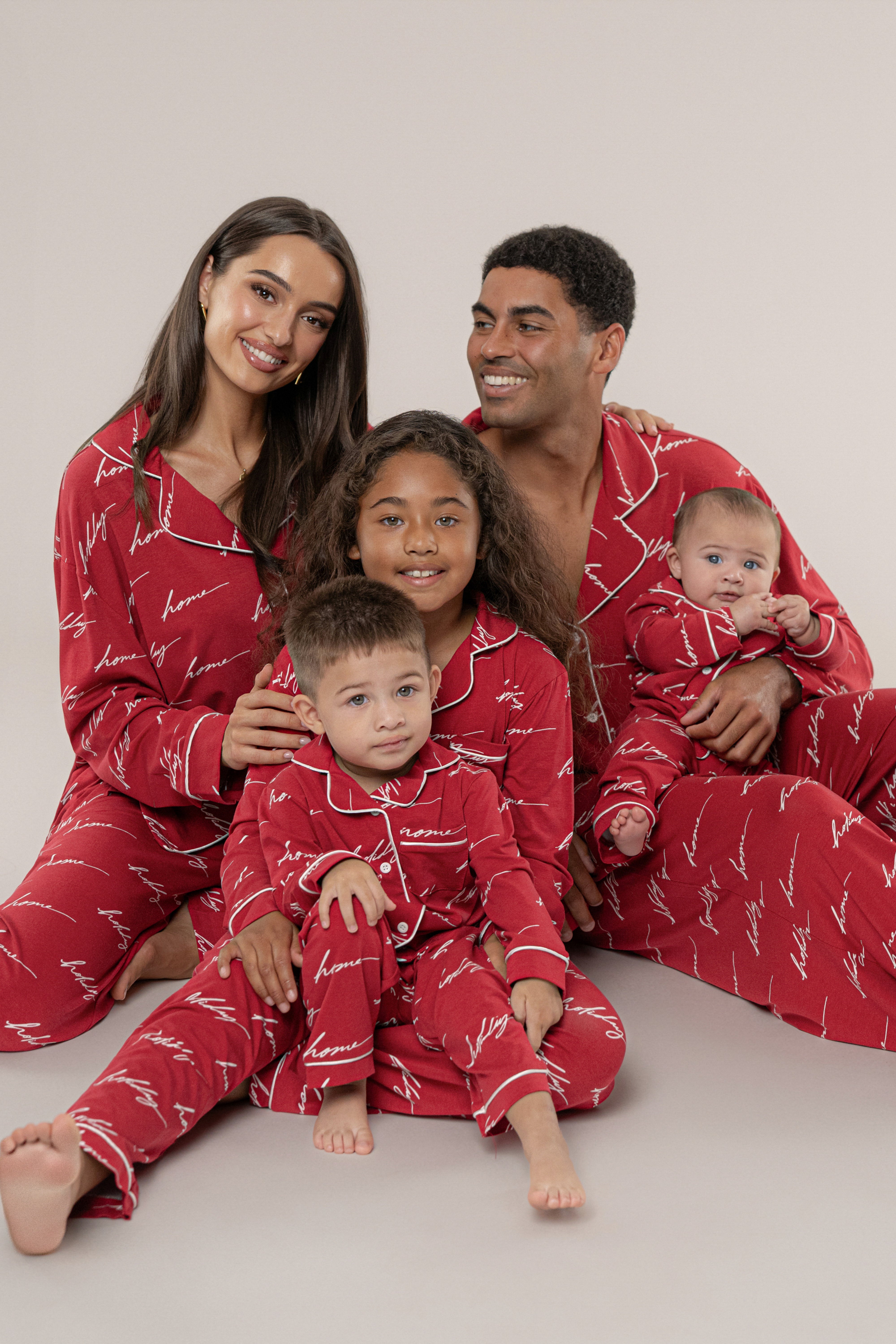 Merry Red Home For The Holidays Adult Pajama Set - JLUXLABEL