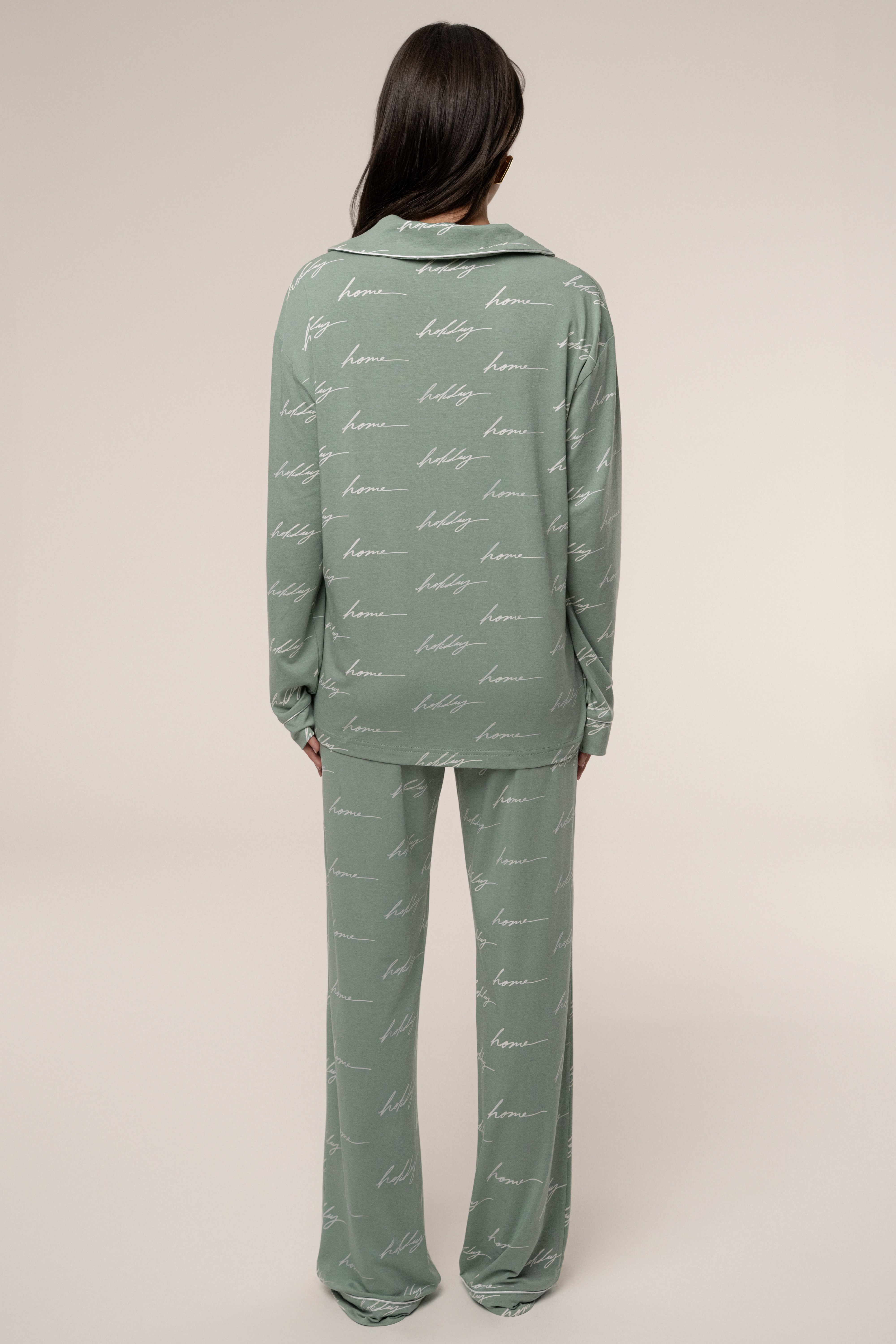 Sage Home For The Holidays Adult Pajama Set - JLUXLABEL