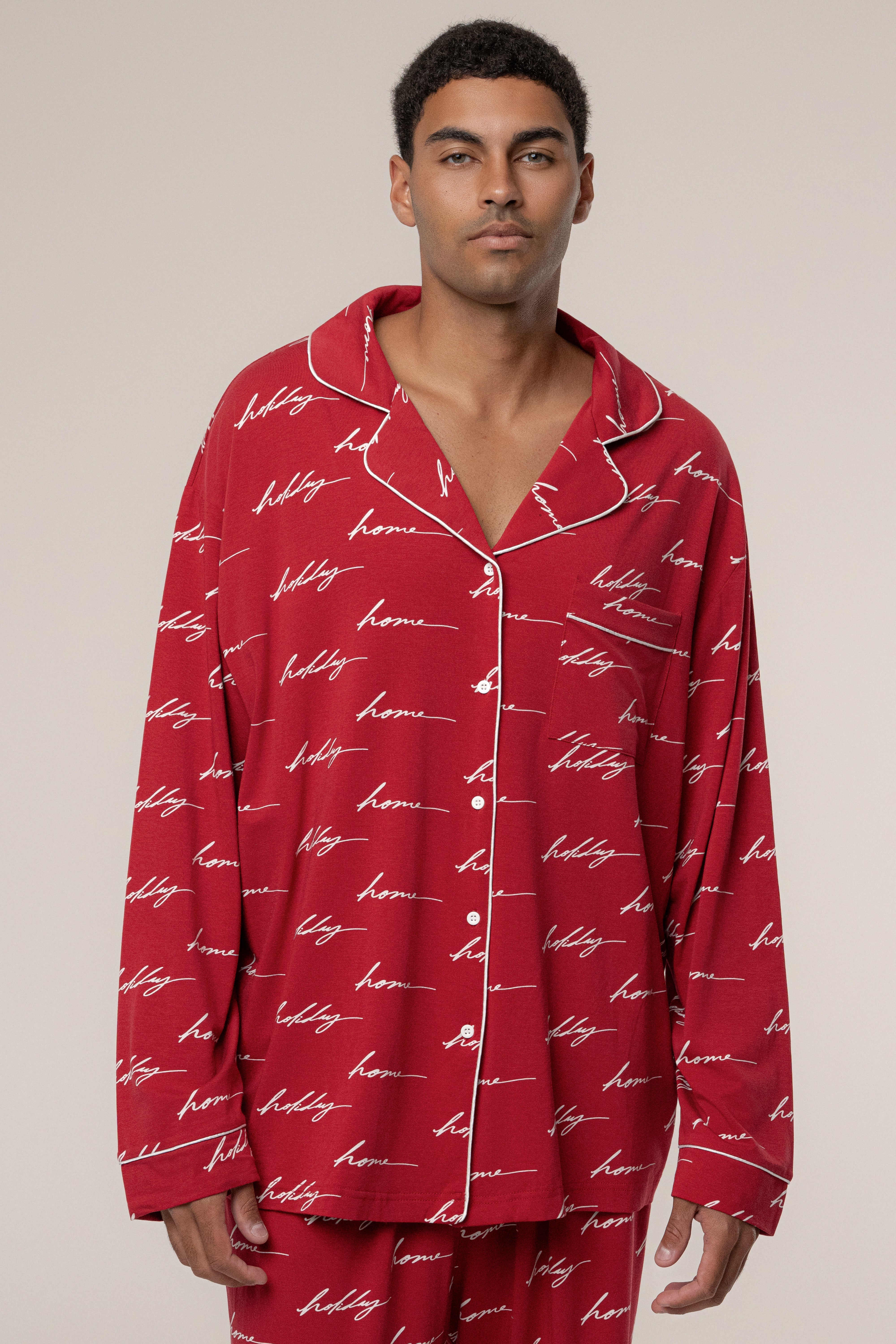 Merry Red Home For The Holidays Adult Pajama Set