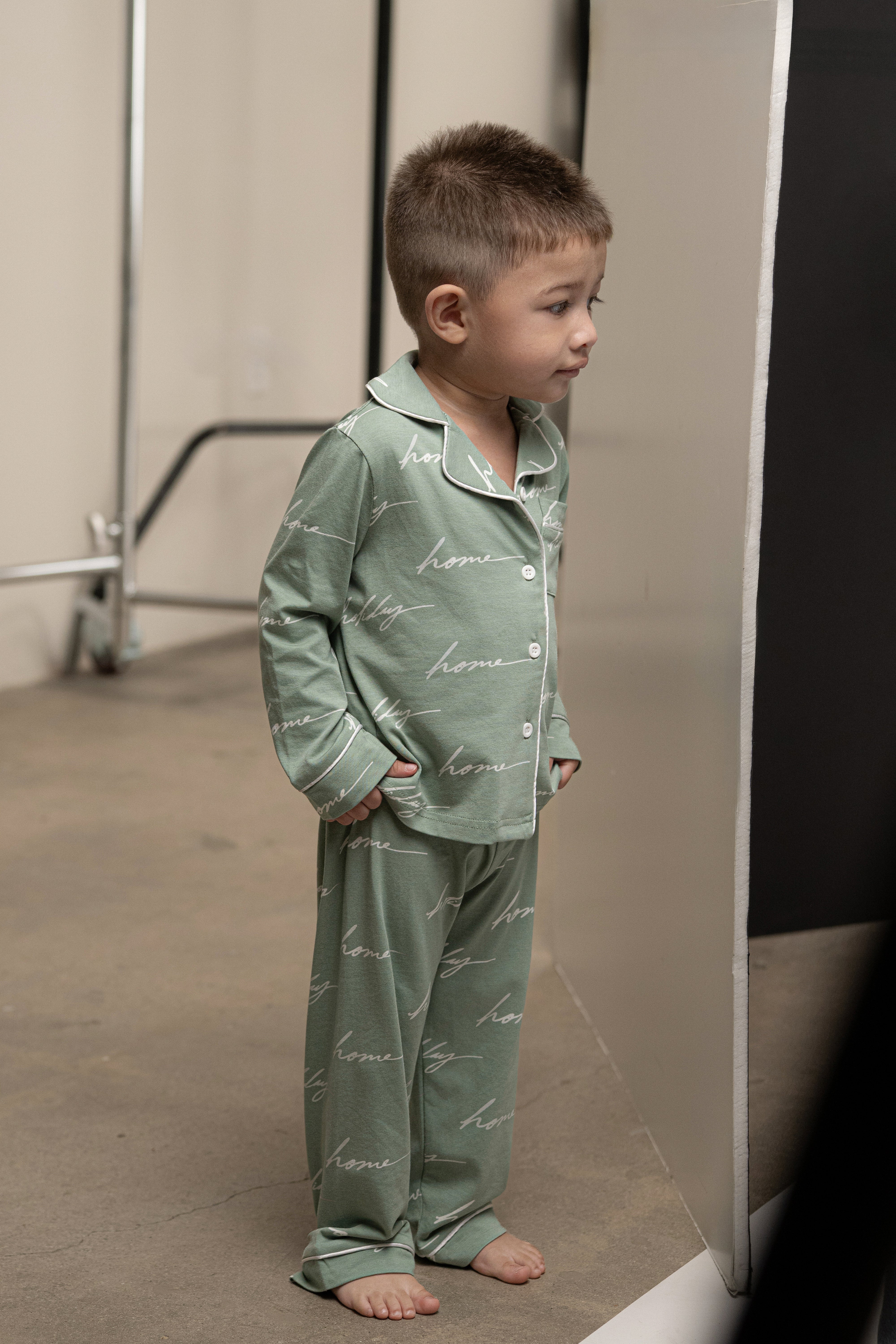 Sage Home For The Holidays Kids Pajama Set - JLUXLABEL