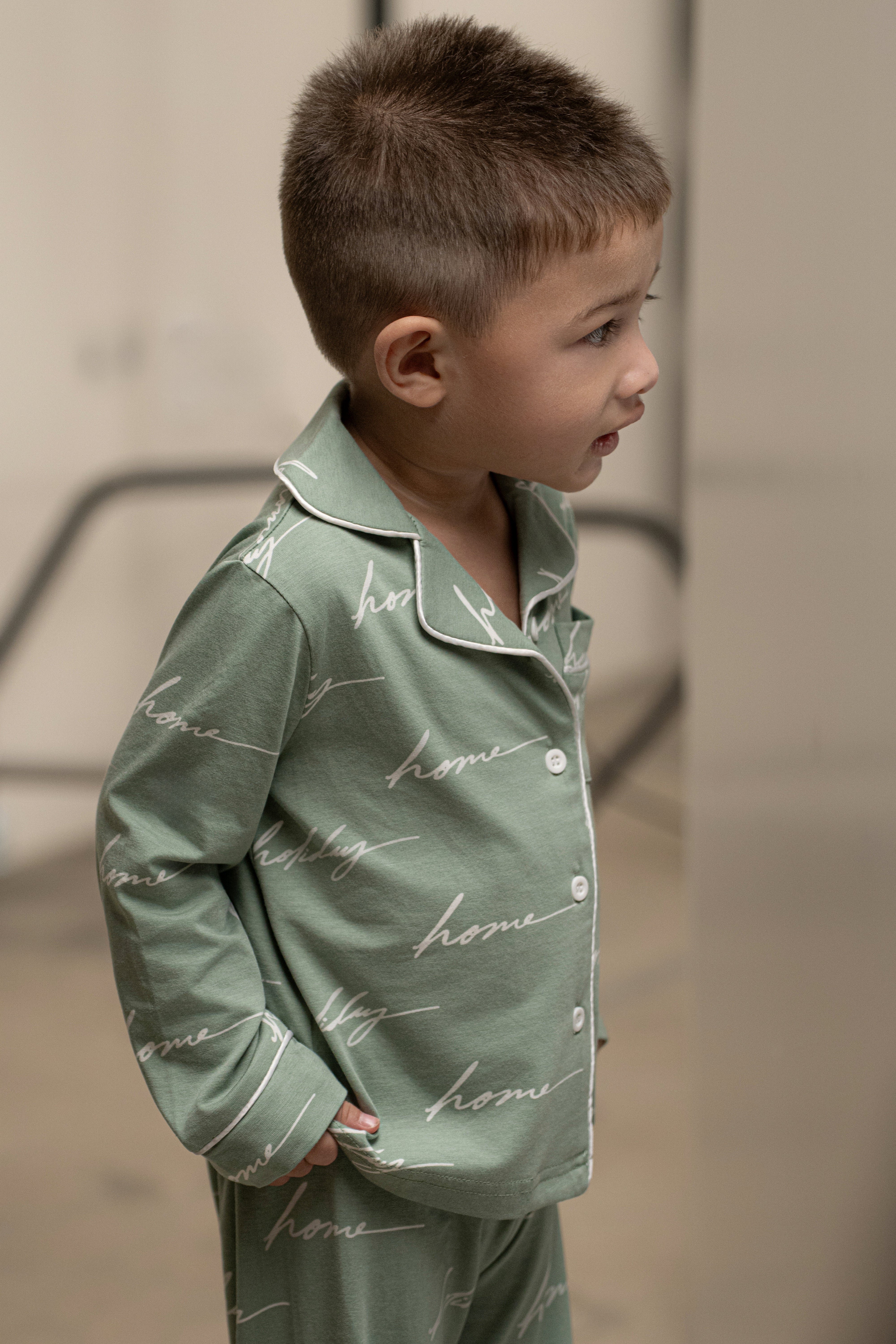 Sage Home For The Holidays Kids Pajama Set - JLUXLABEL