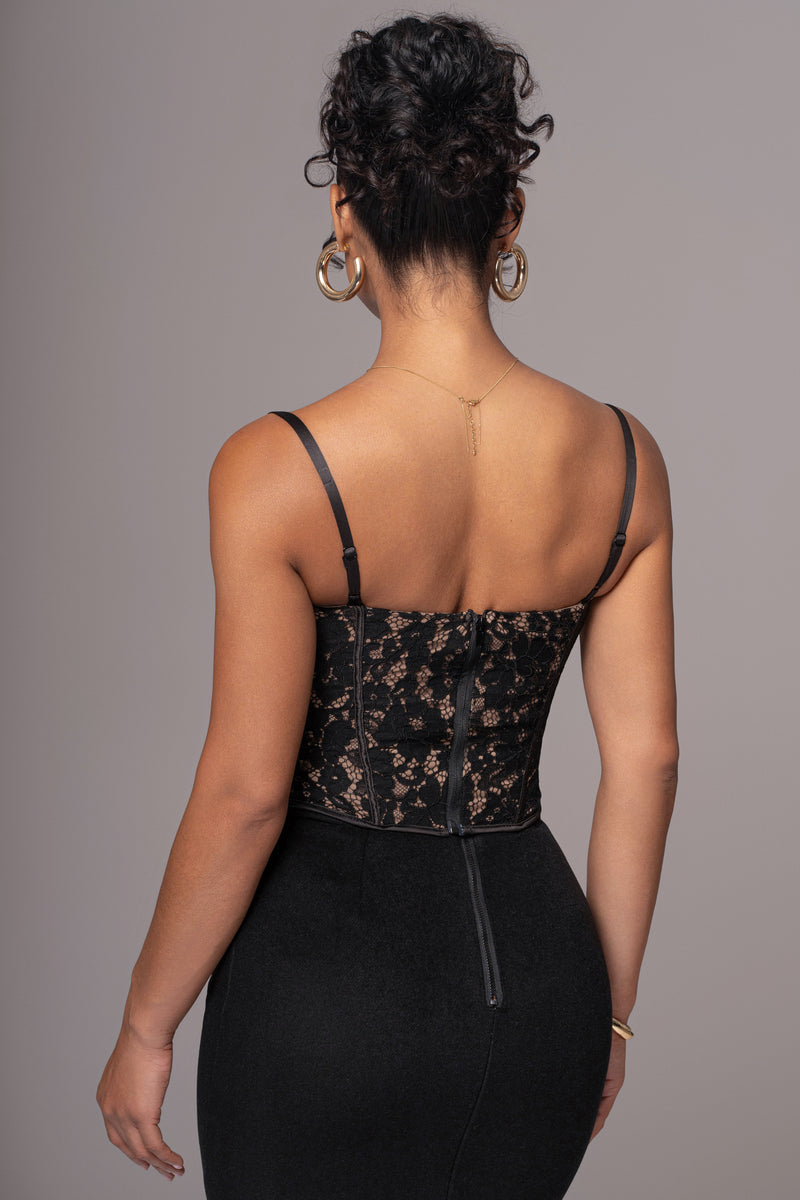 Top Bustier en Dentelle Grecia Noir