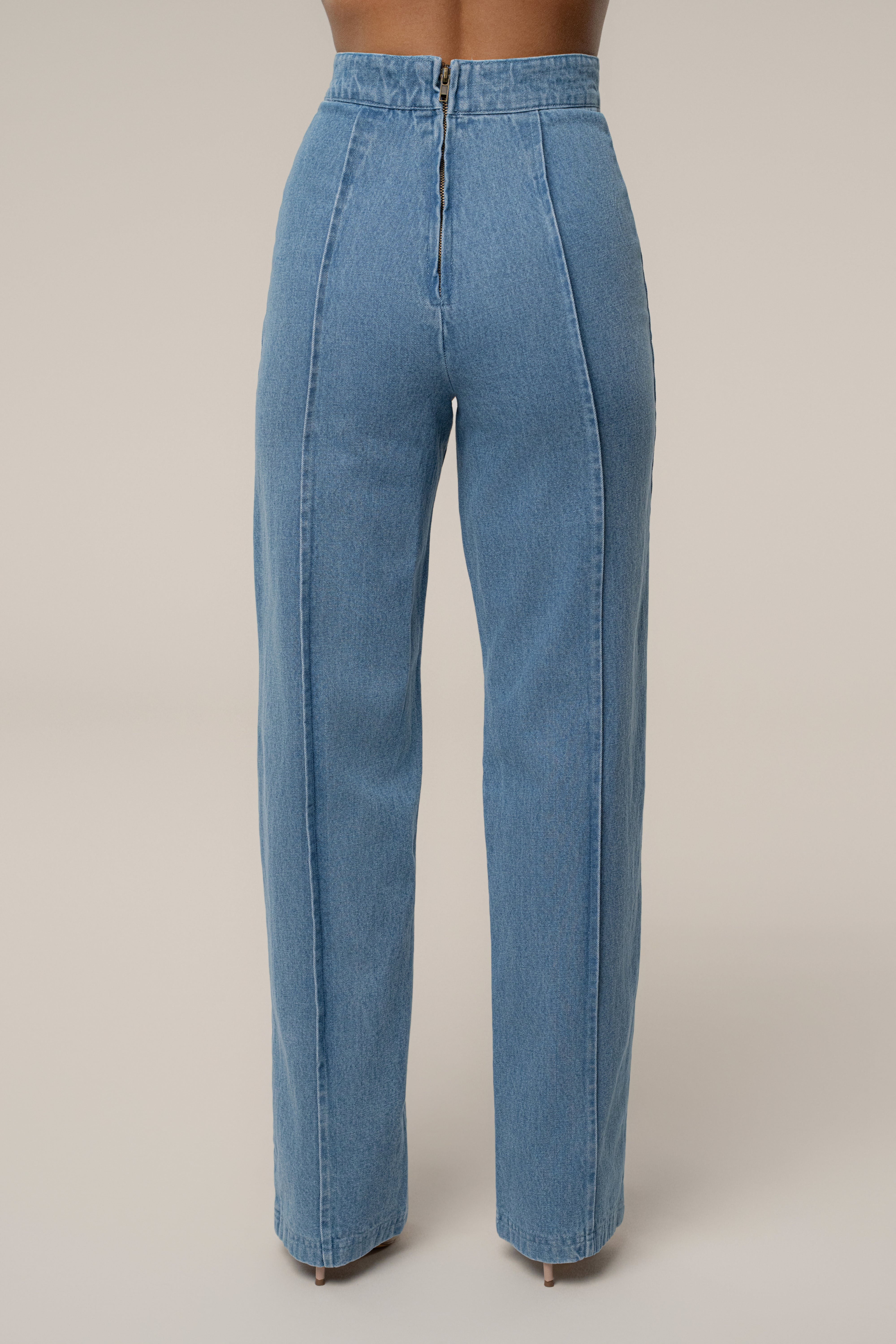 Medium Wash Stay Sharp Denim Trouser - JLUXLABEL