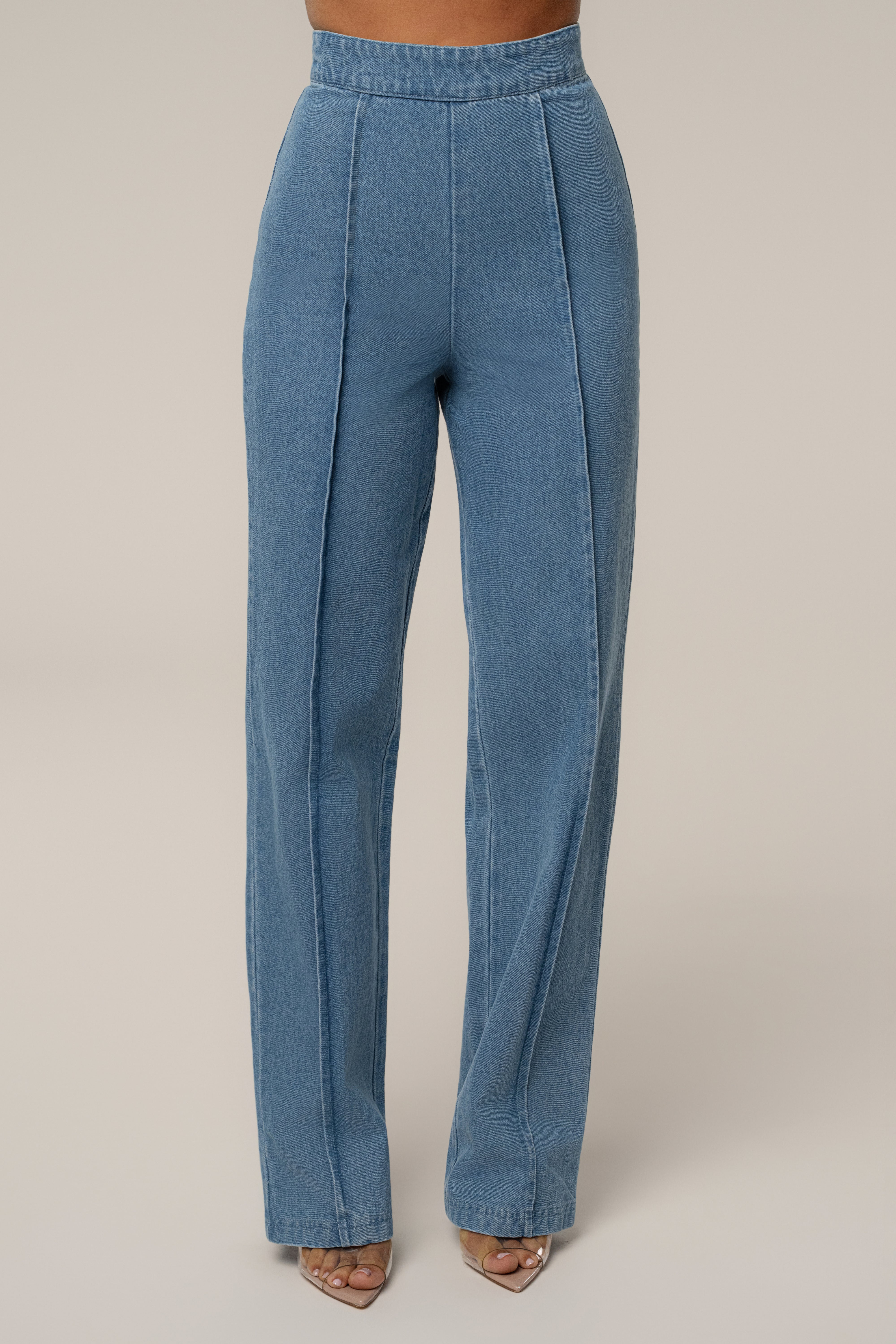 Medium Wash Stay Sharp Denim Trouser - JLUXLABEL