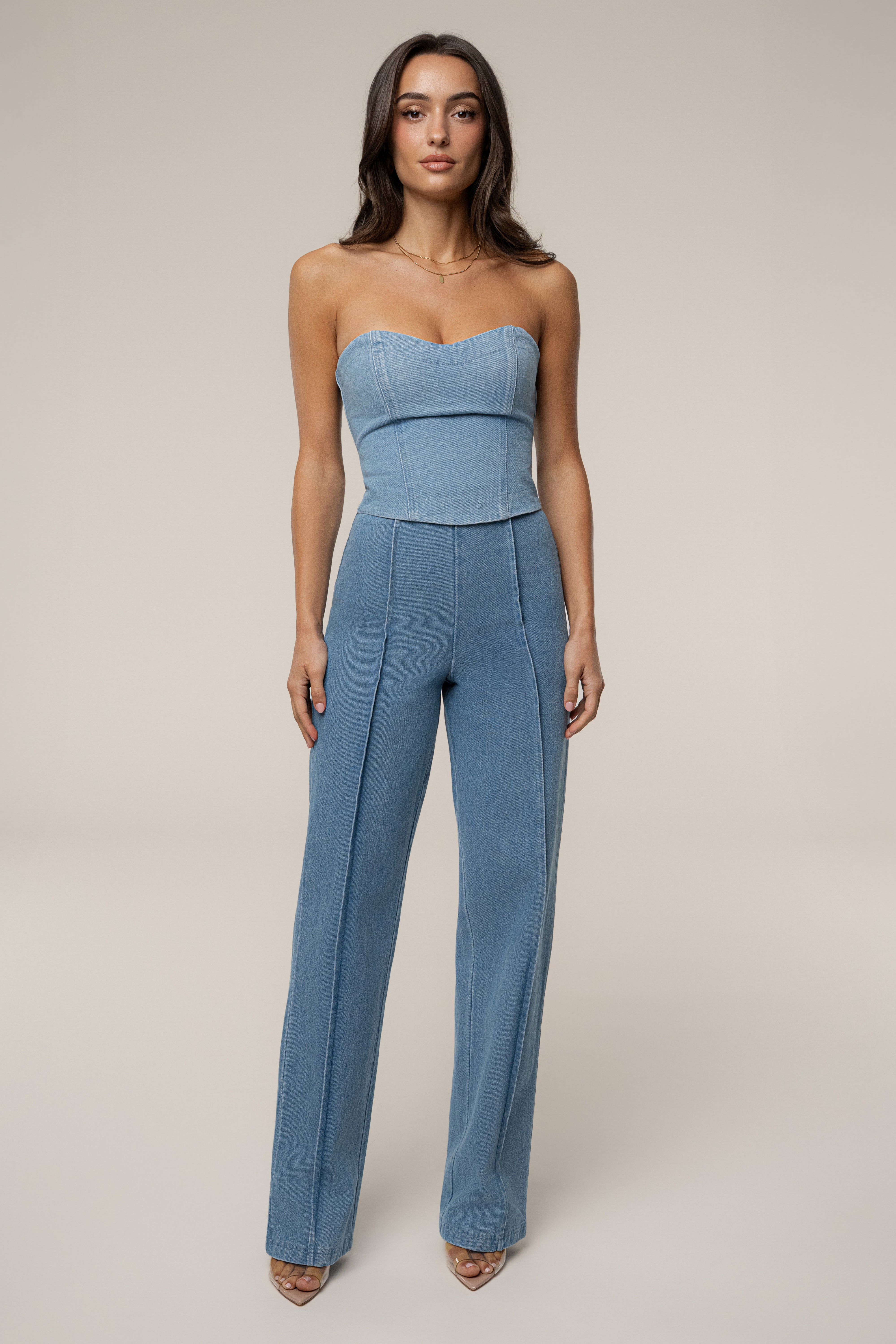 Medium Wash Stay Sharp Denim Trouser - JLUXLABEL