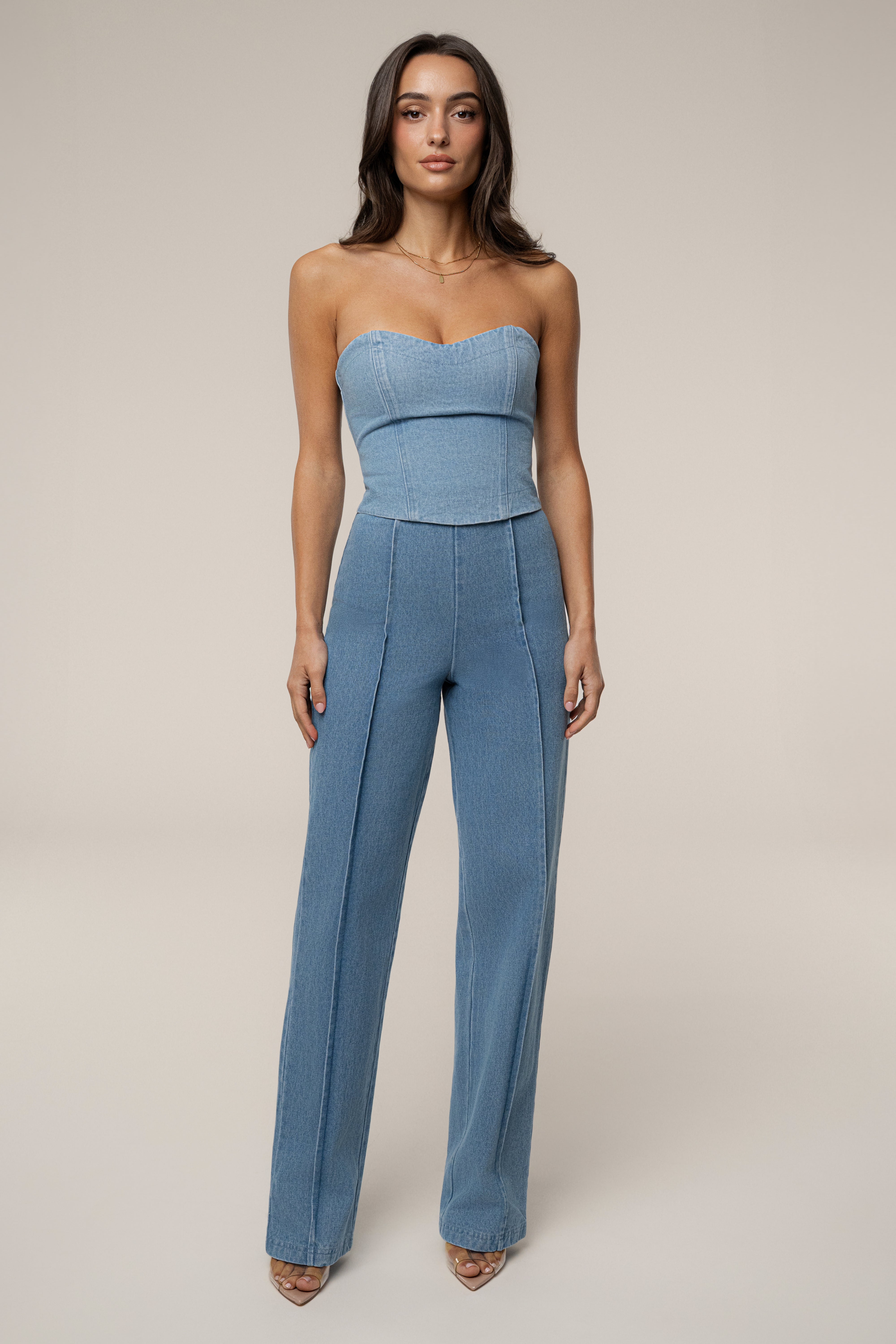 Medium Wash Stay Sharp Denim Trouser - JLUXLABEL