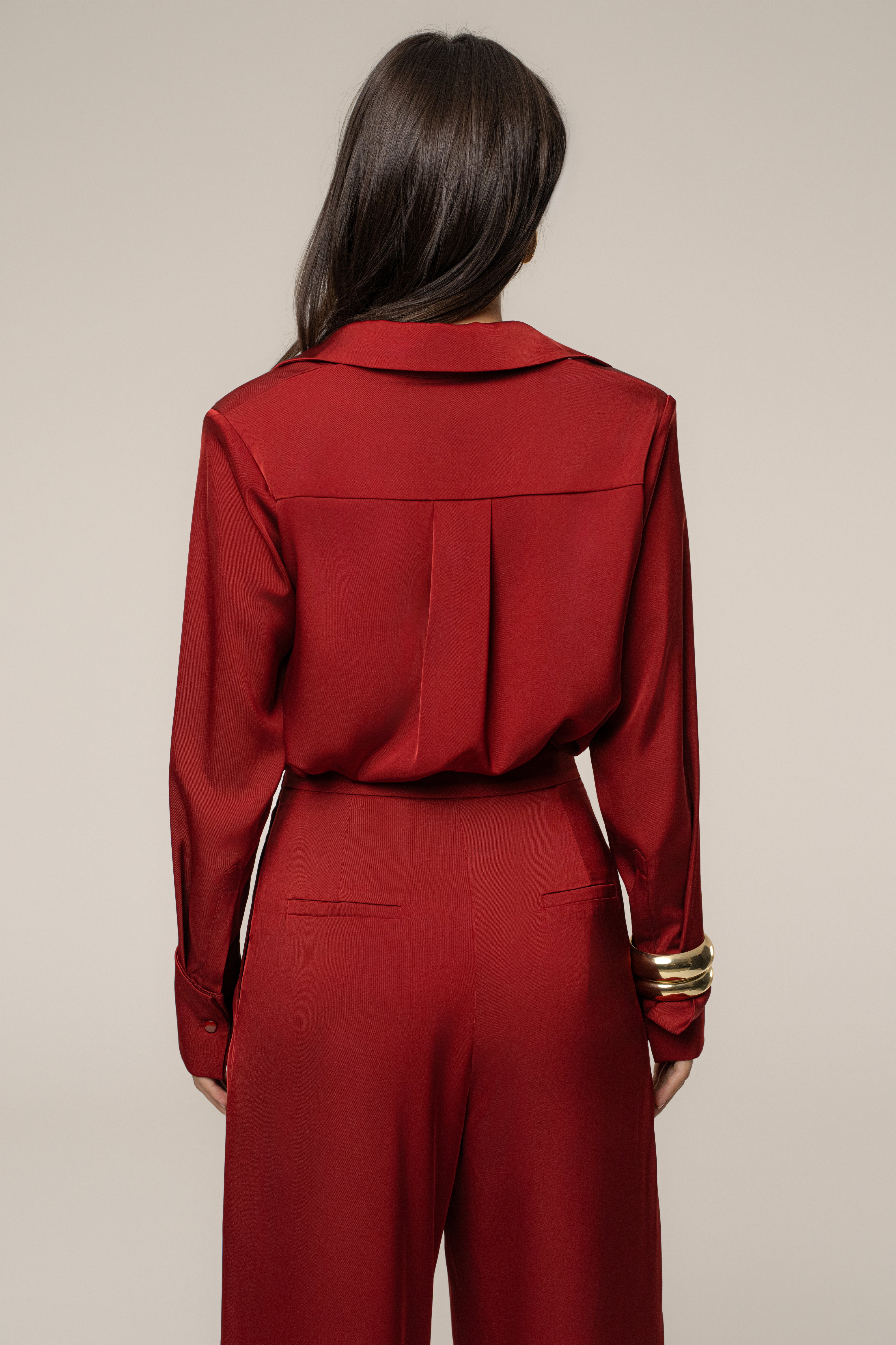 Burgundy Misty Button Up - JLUXLABEL