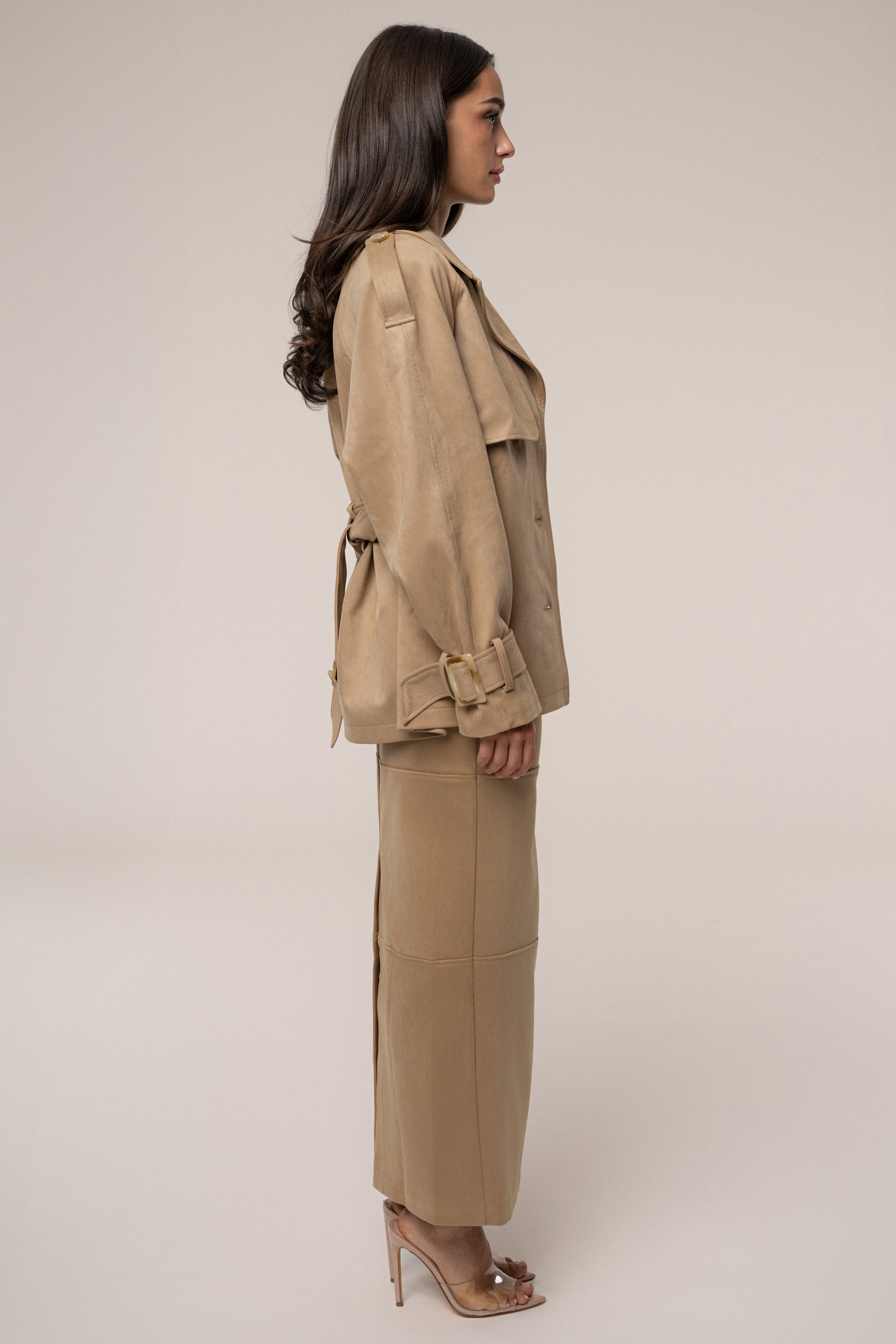 Beige Nightfall Suede Jacket