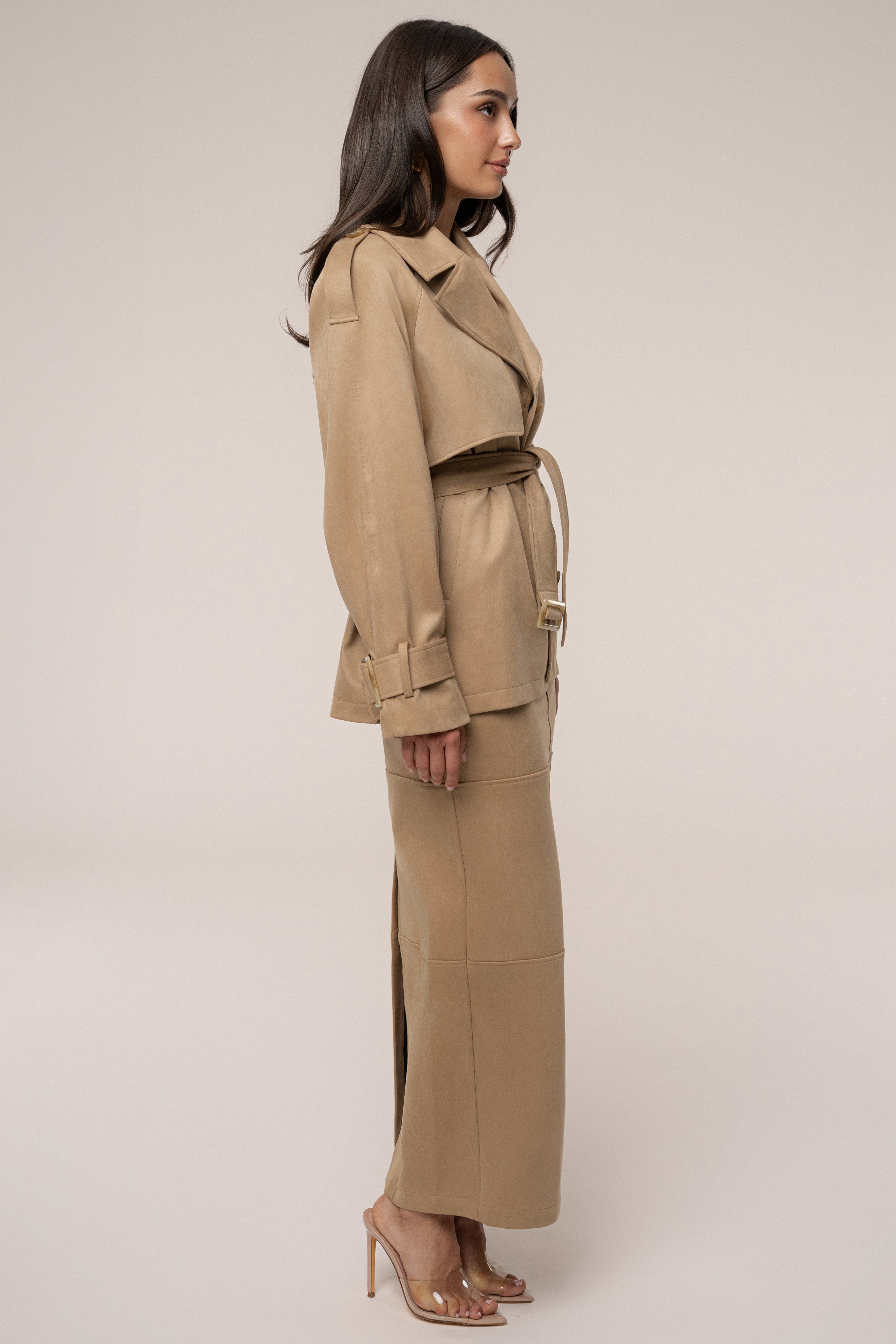 Beige Nightfall Suede Jacket