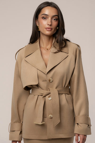 Beige Nightfall Suede Jacket