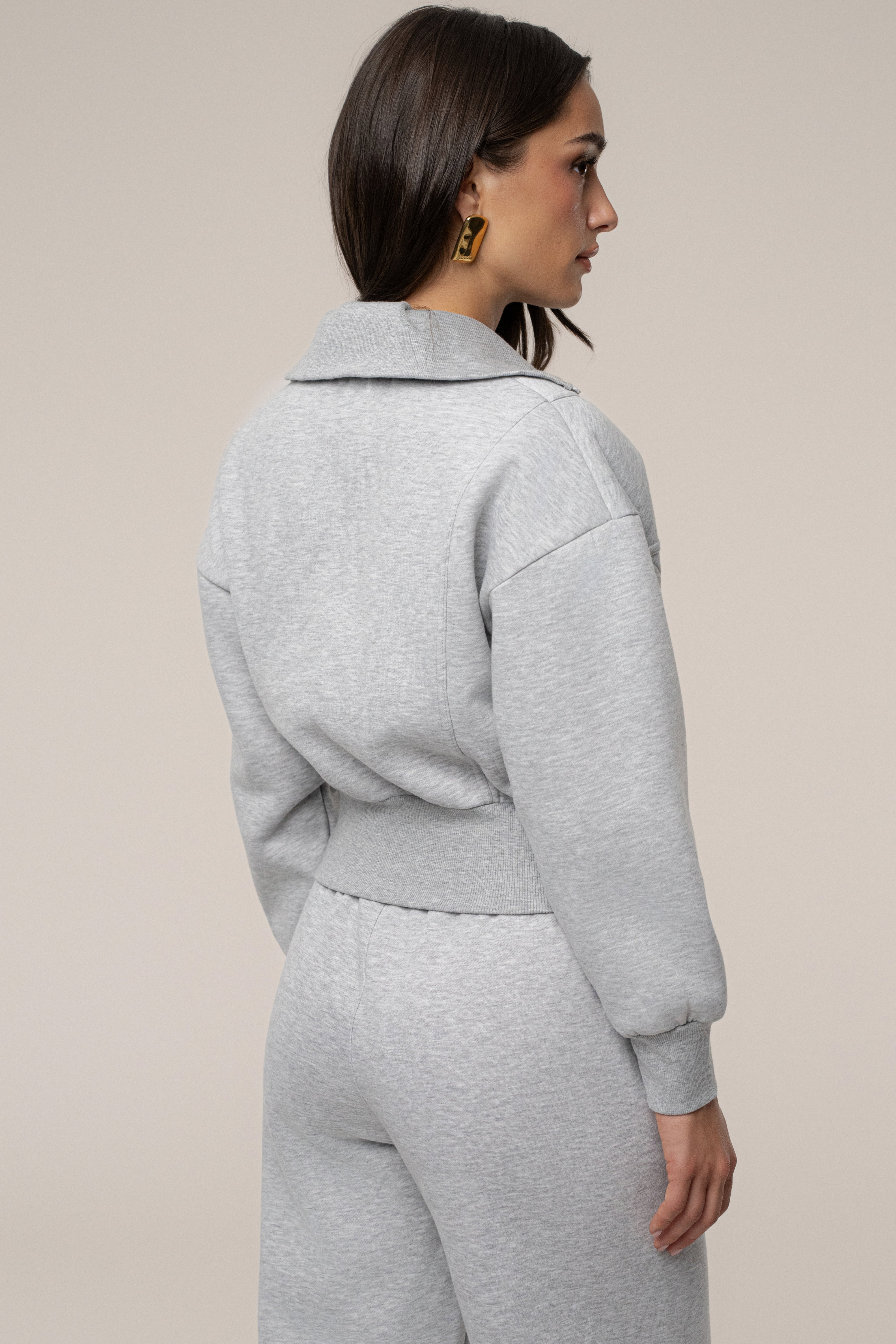 Heather Grey JLUXLABEL Logo Zip Up Jacket