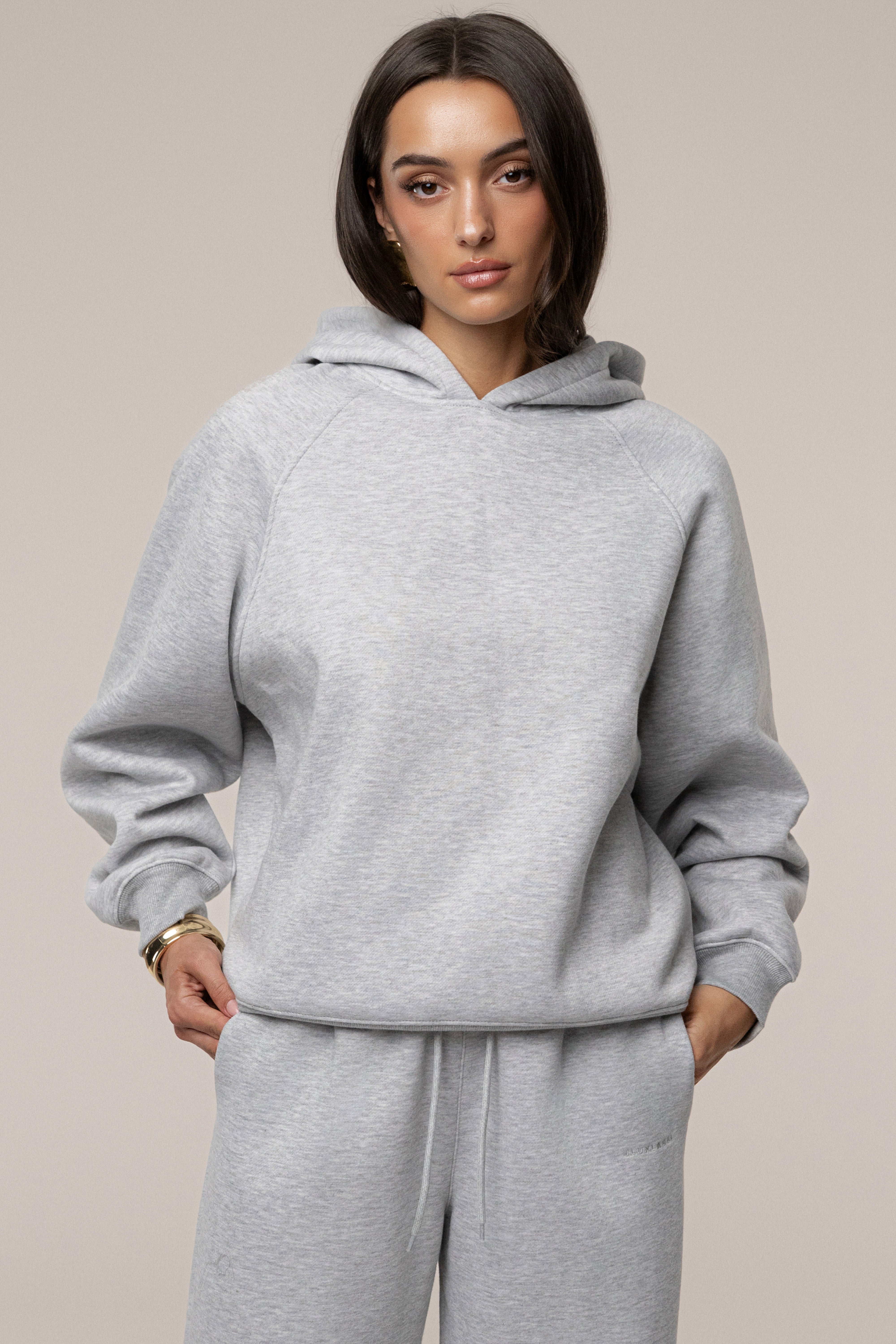 Heather Grey JLUXLABEL Logo Pullover Hoodie