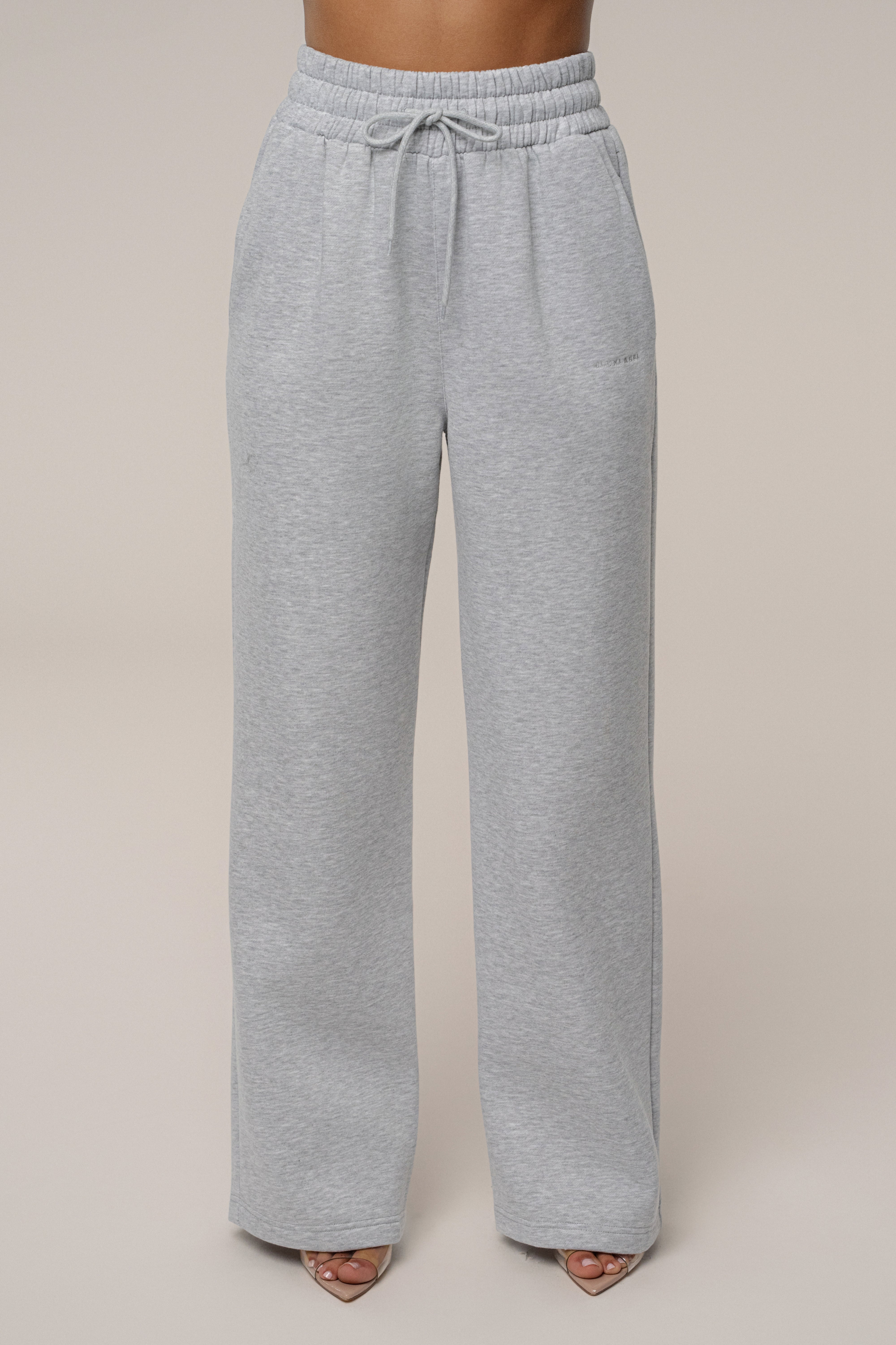 Heather Grey JLUXLABEL Logo Fleece Pants