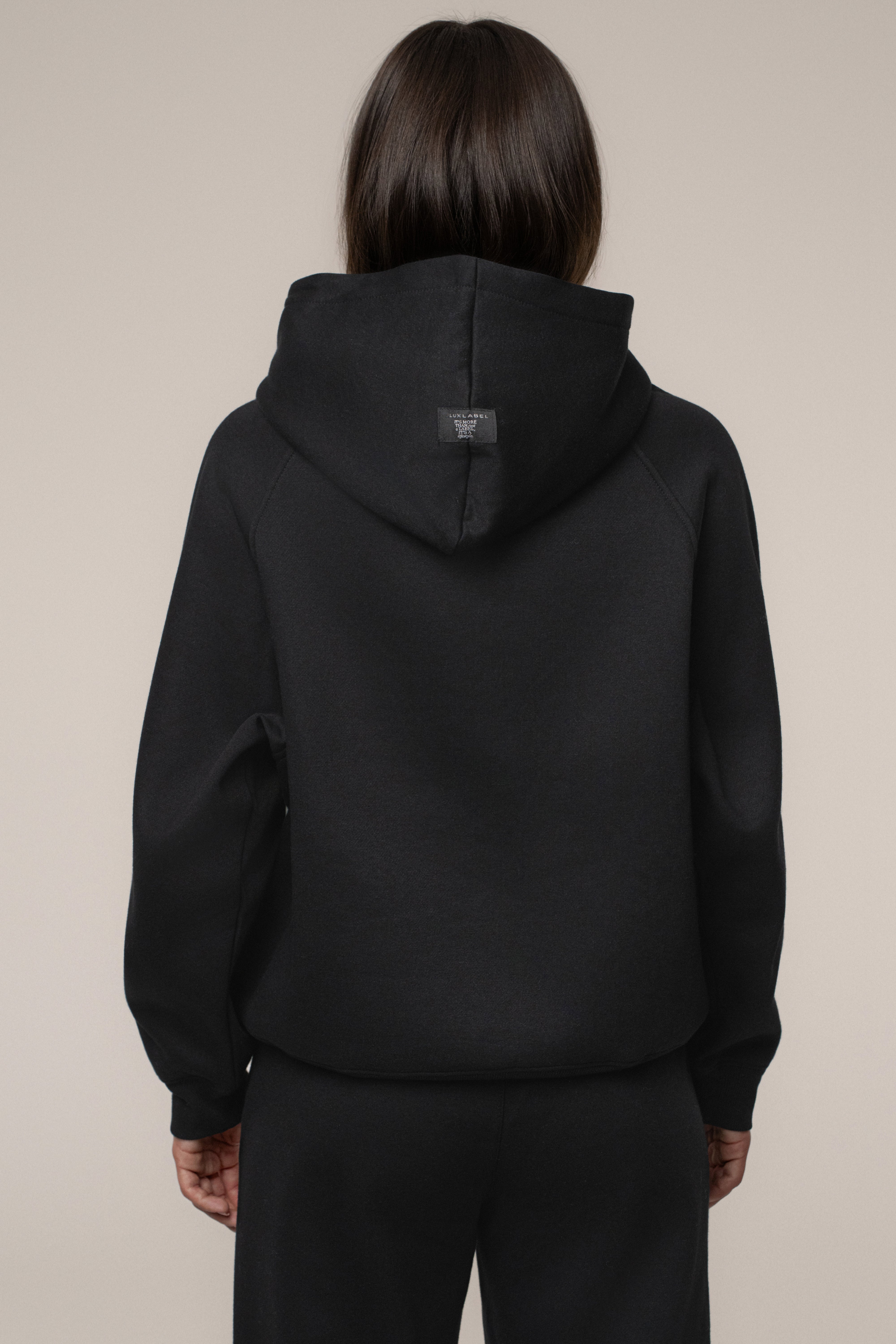 Black JLUXLABEL Logo Pullover Hoodie