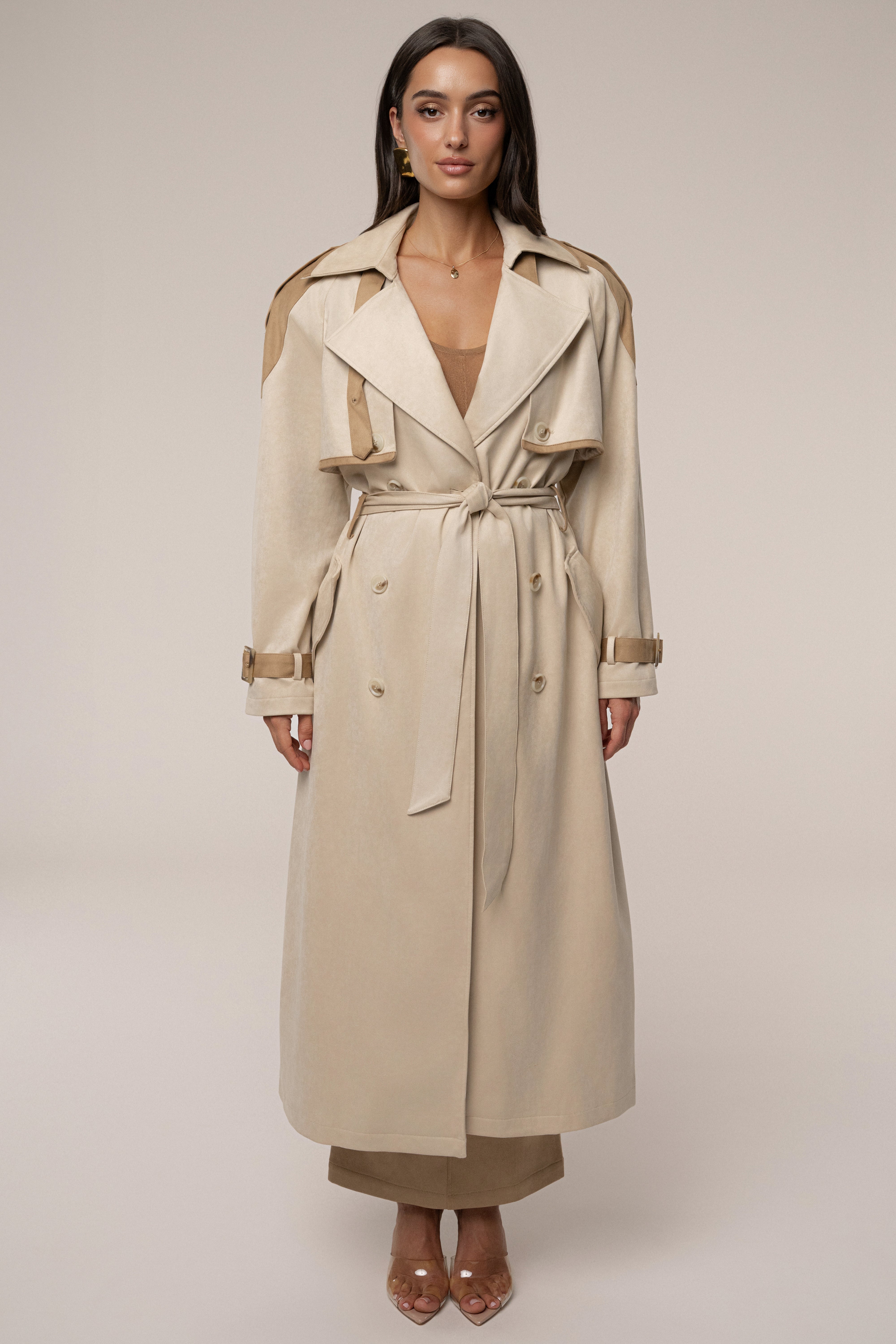 gypsohila Light Duck Coat Beige× Black アウター | gypsohila