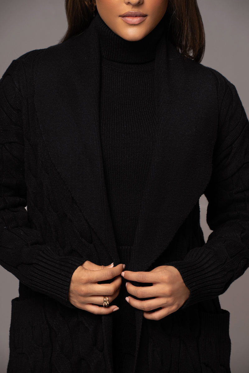 Black Stepping Out Sweater Cardigan - JLUXLABEL