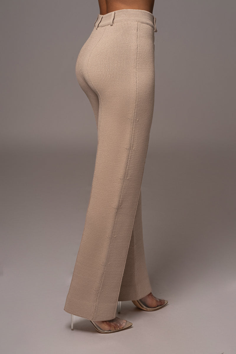 Shop beige Fashion Knit Pant Online 