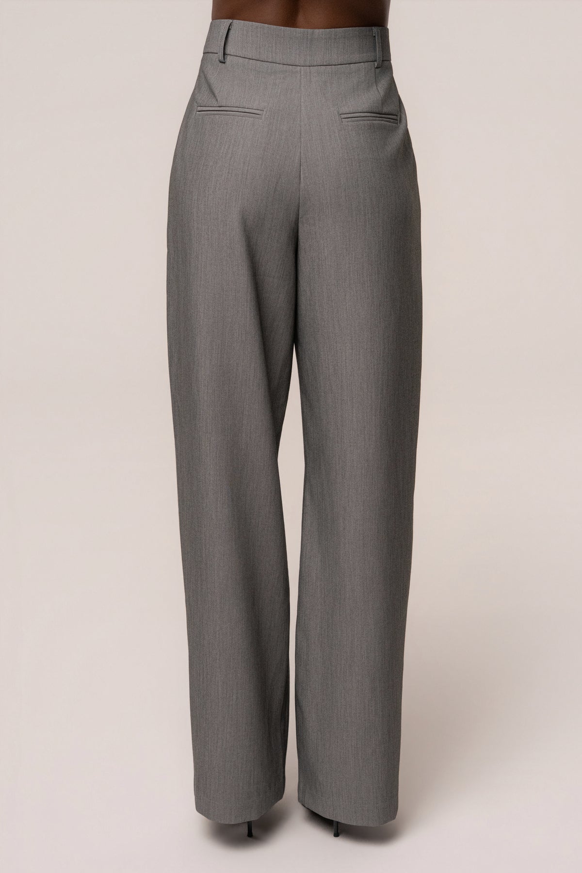 Heather Grey Madison Pleated Trouser