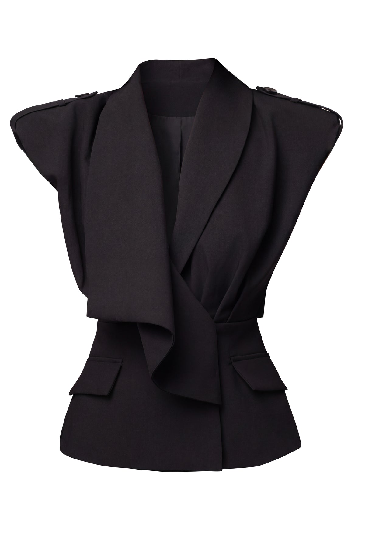 Black Boardroom Tailored Top