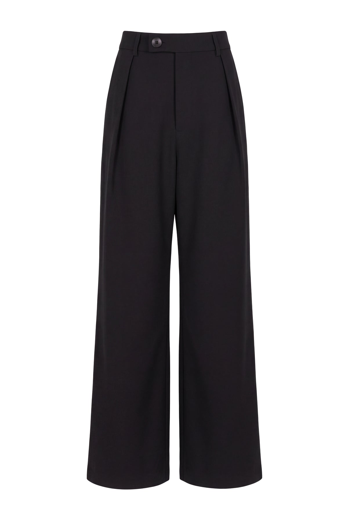 Black Madison Pleated Trouser