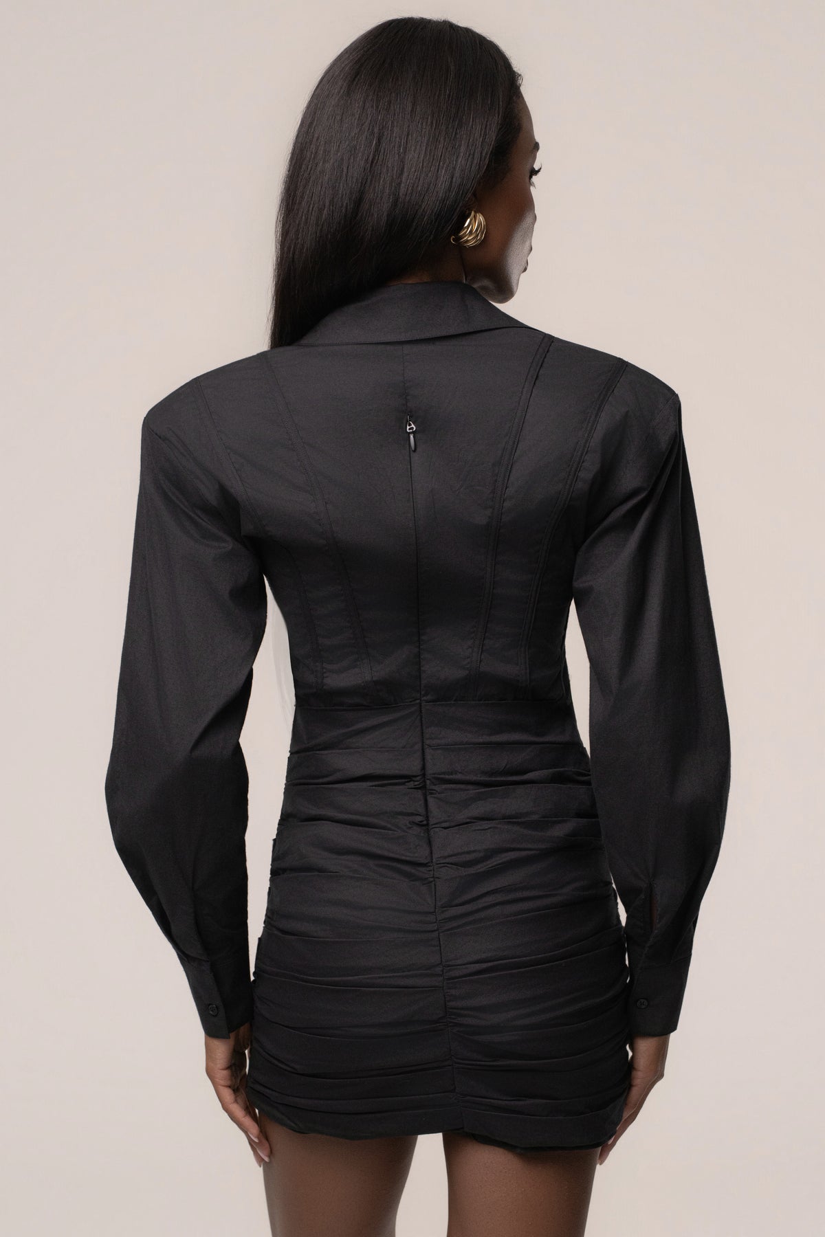 Black City Girl Shirt Dress
