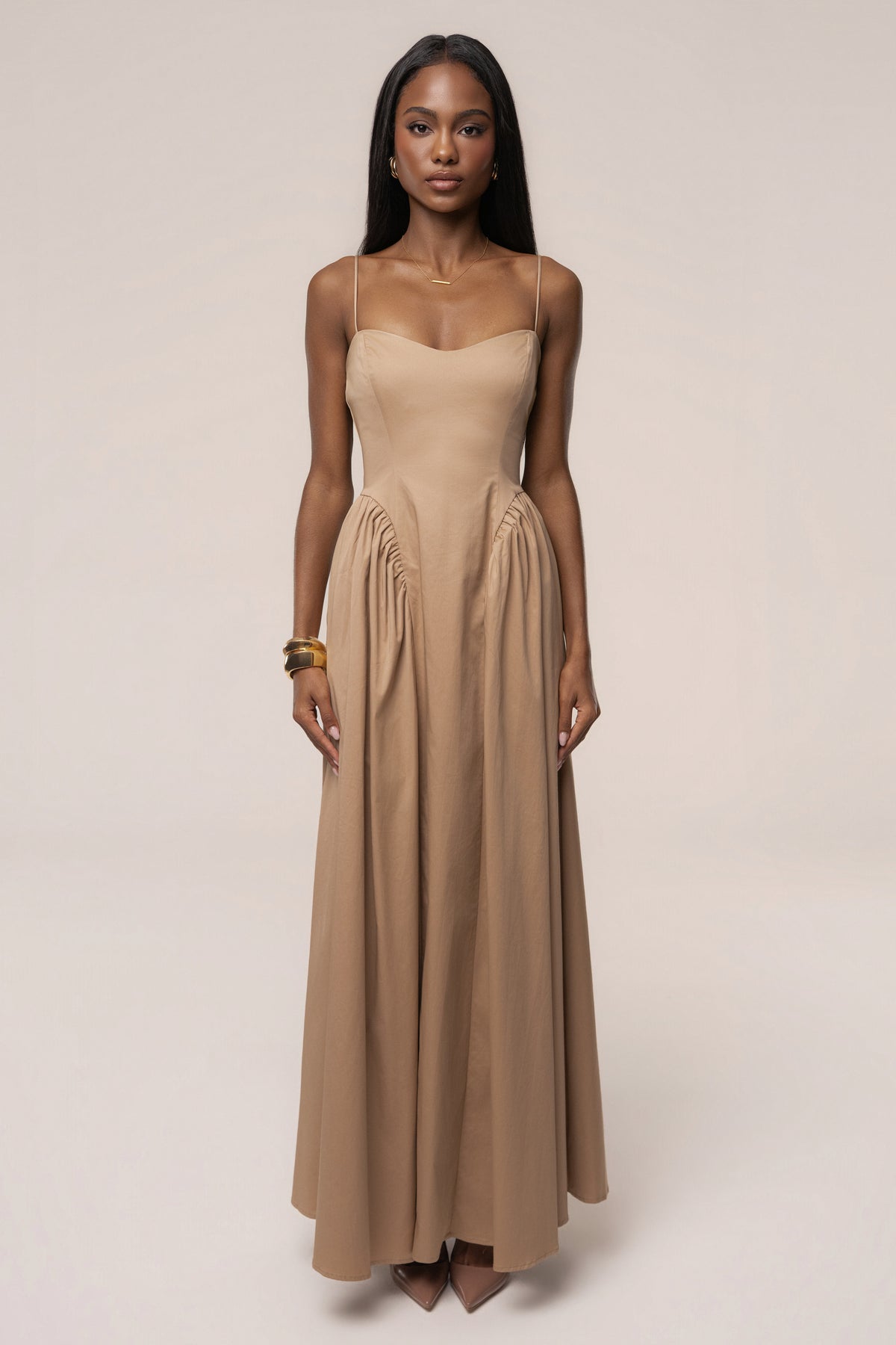 Robe longue Sculpted Grace bronzée