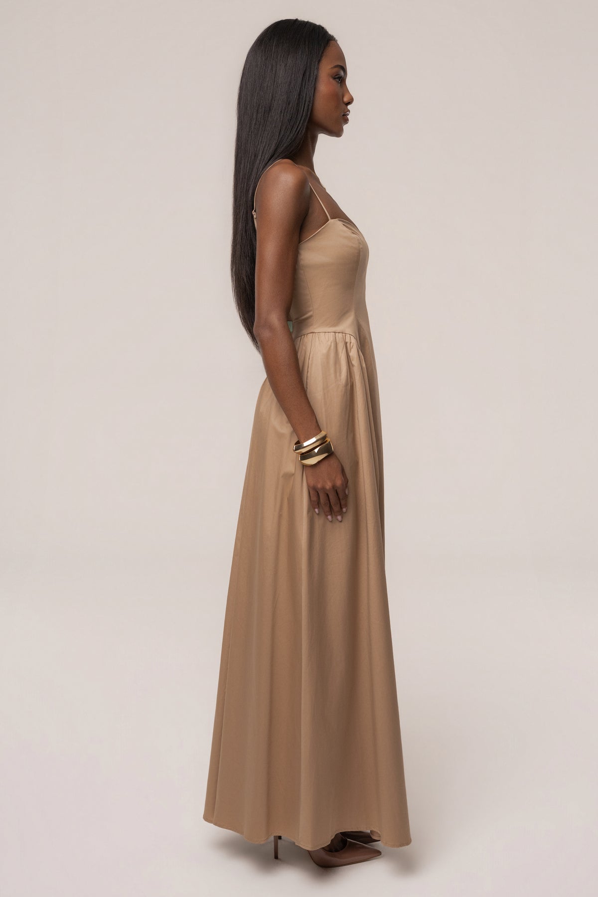 Robe longue Sculpted Grace bronzée