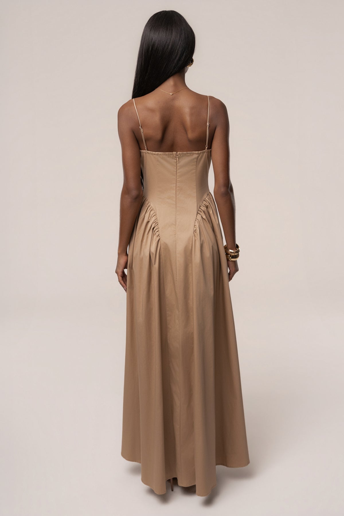 Robe longue Sculpted Grace bronzée
