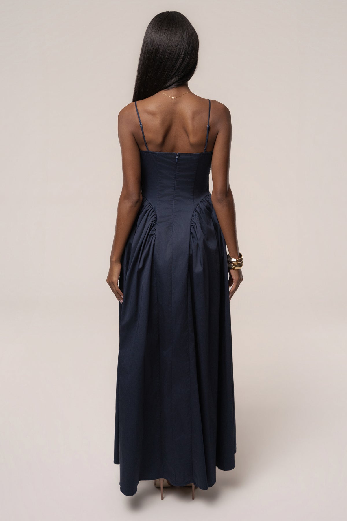 Robe maxi Sculpted Grace bleu marine