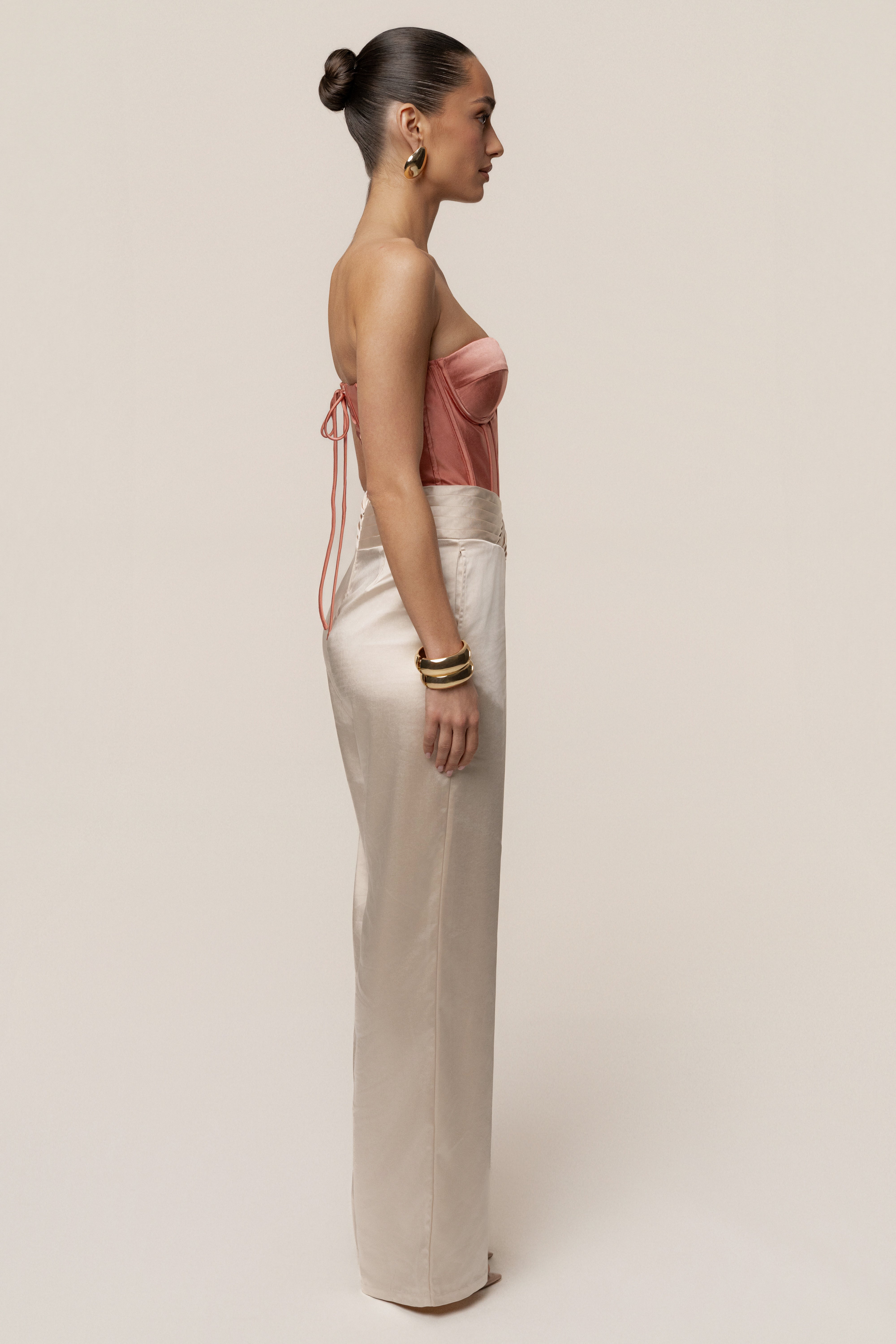 Salmon Adore Me Satin Corset - JLUXLABEL