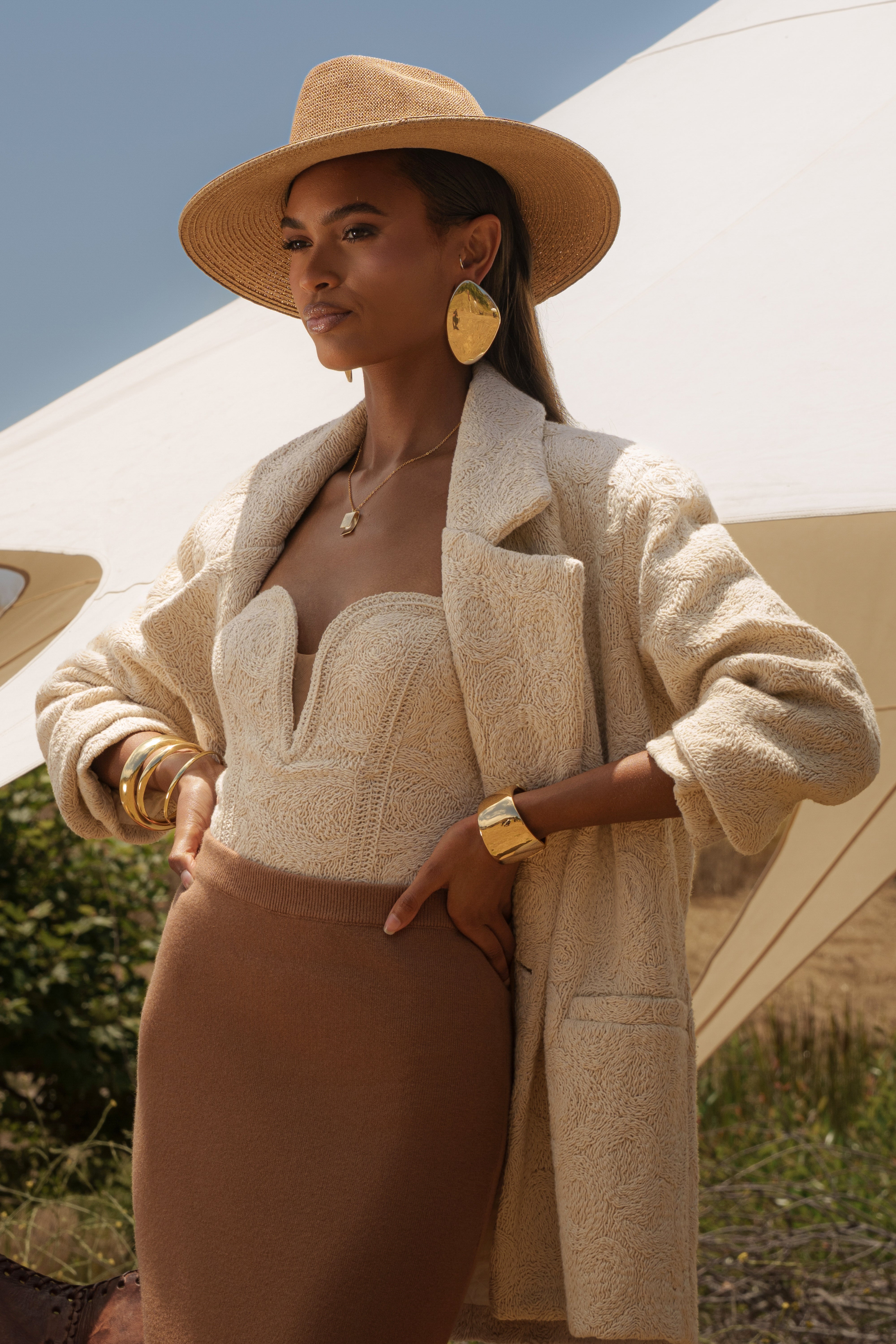 Ecru Avenue Oversize Blazer - JLUXLABEL