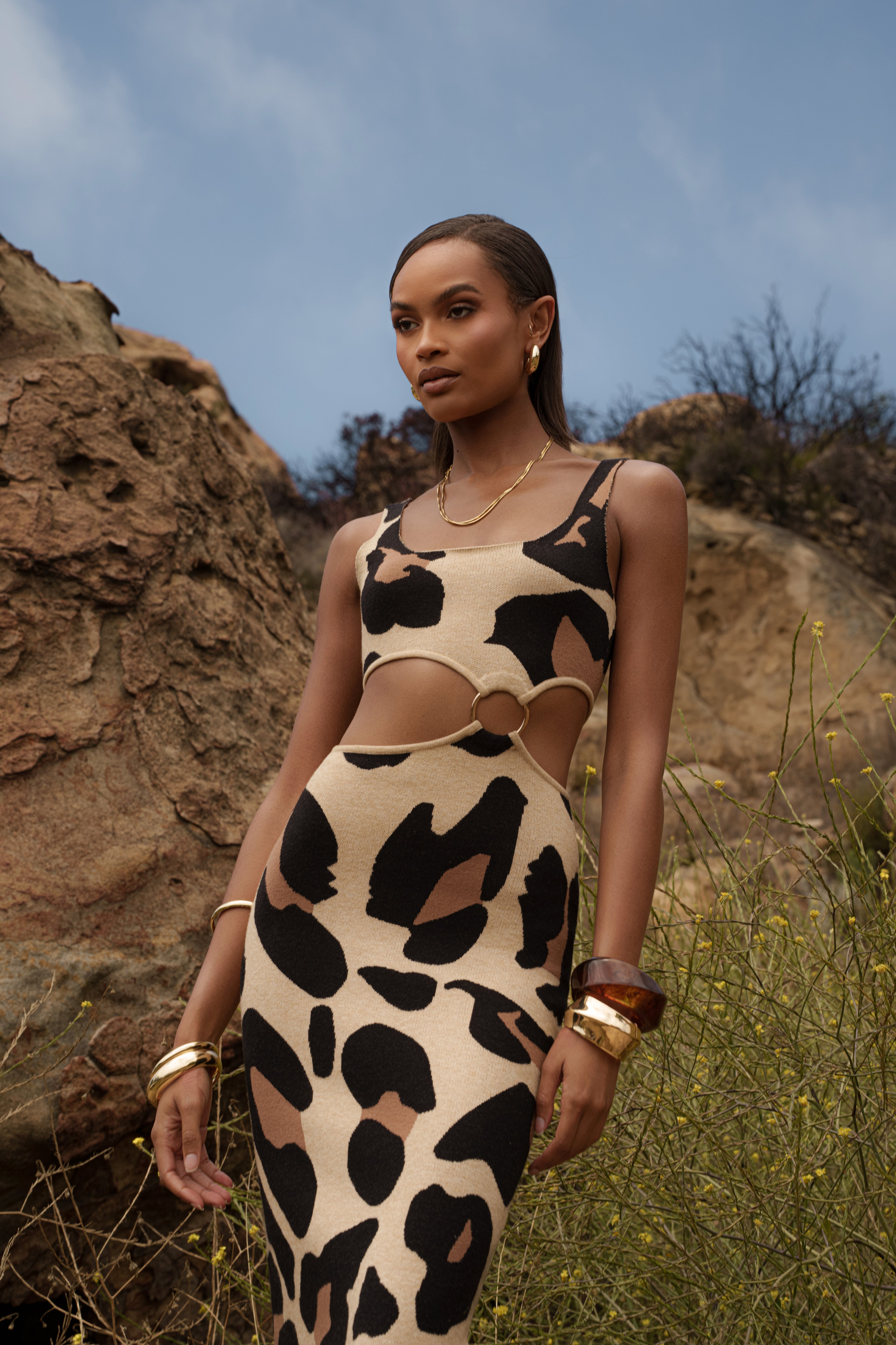 Leopard Zahara Print Maxi Dress