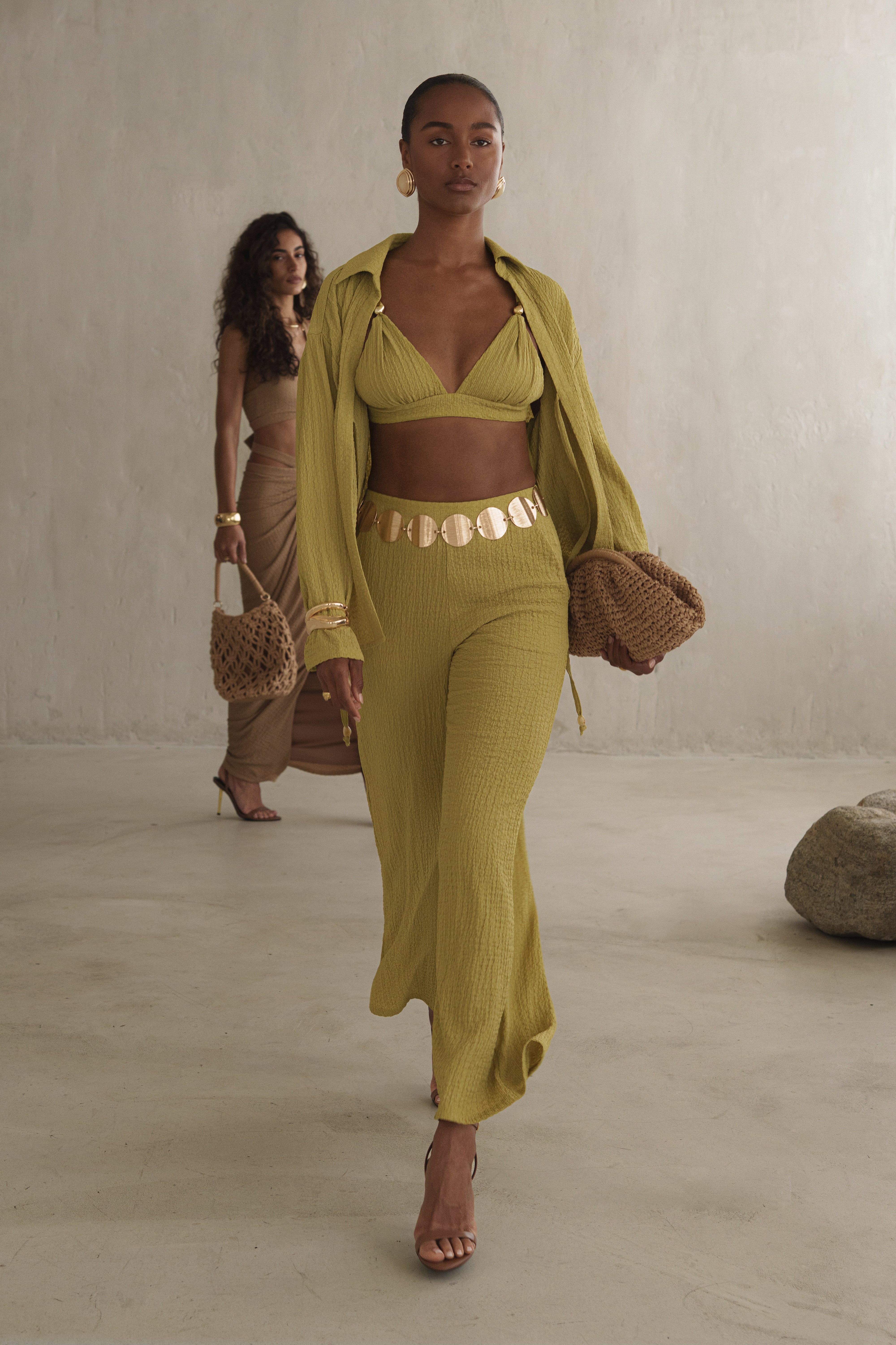 Lime Dockside Crepe Knit Bralette - JLUXLABEL