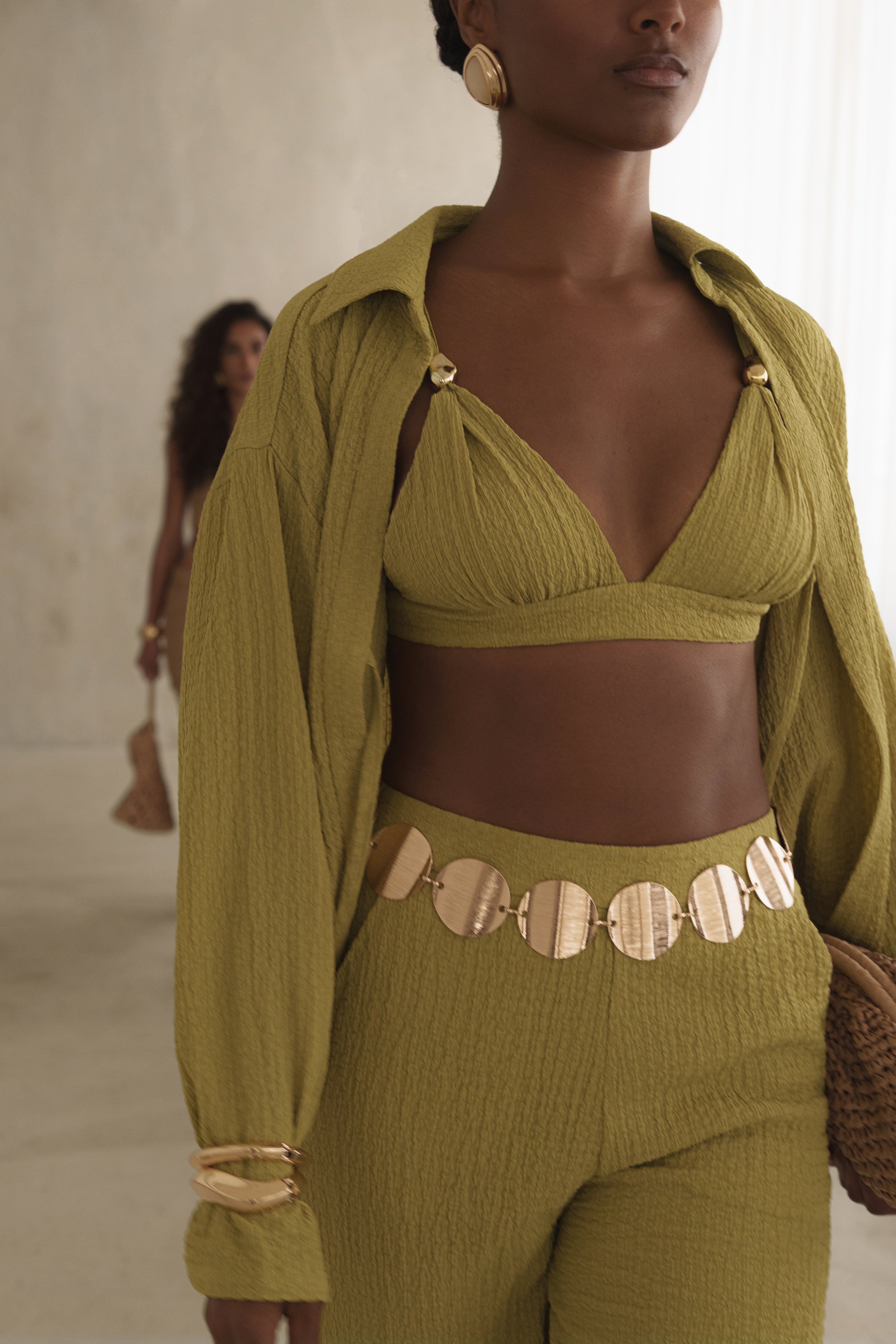 Lime Dockside Crepe Knit Bralette - JLUXLABEL