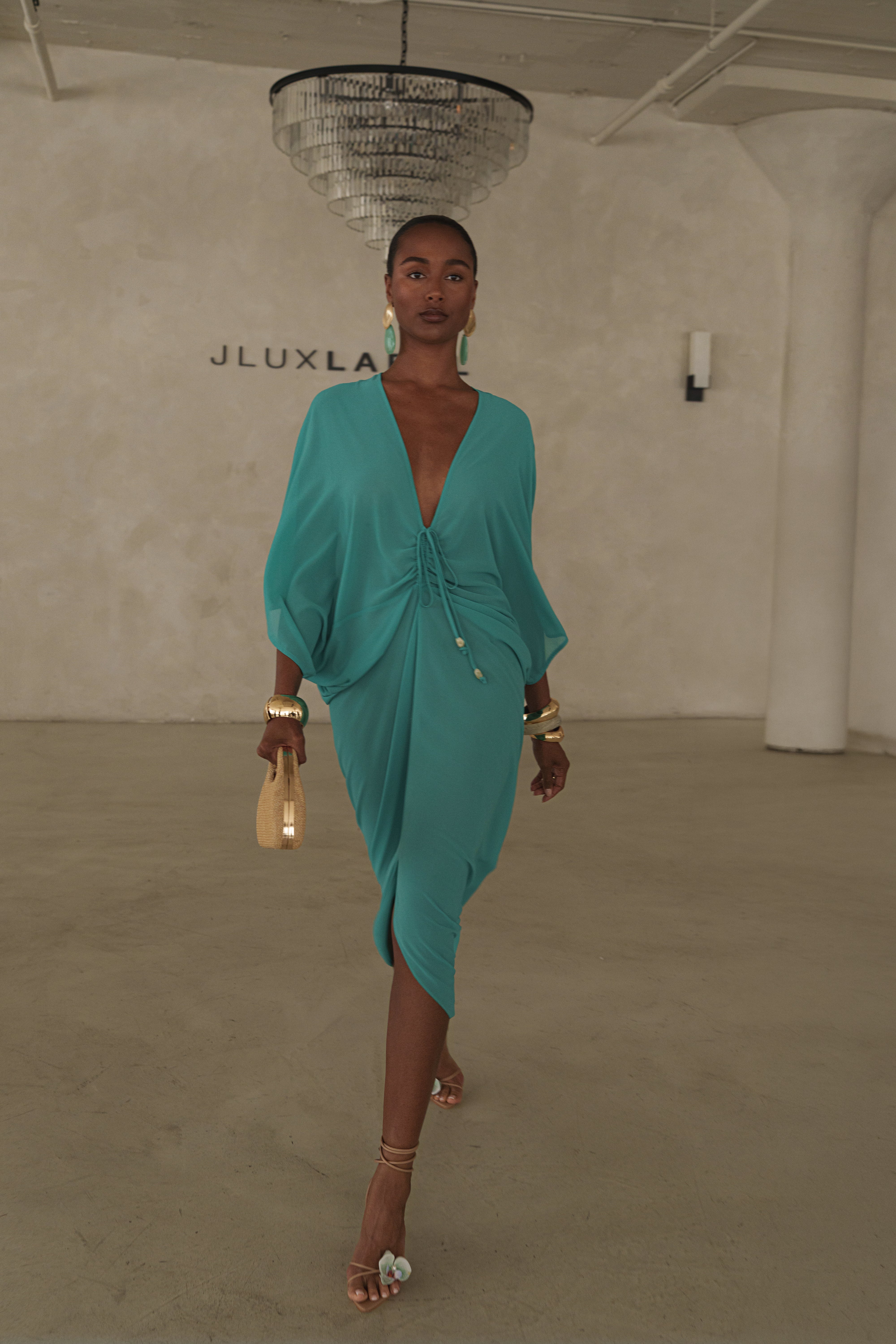 Teal Longer Days Cover Up Dress - JLUXLABEL